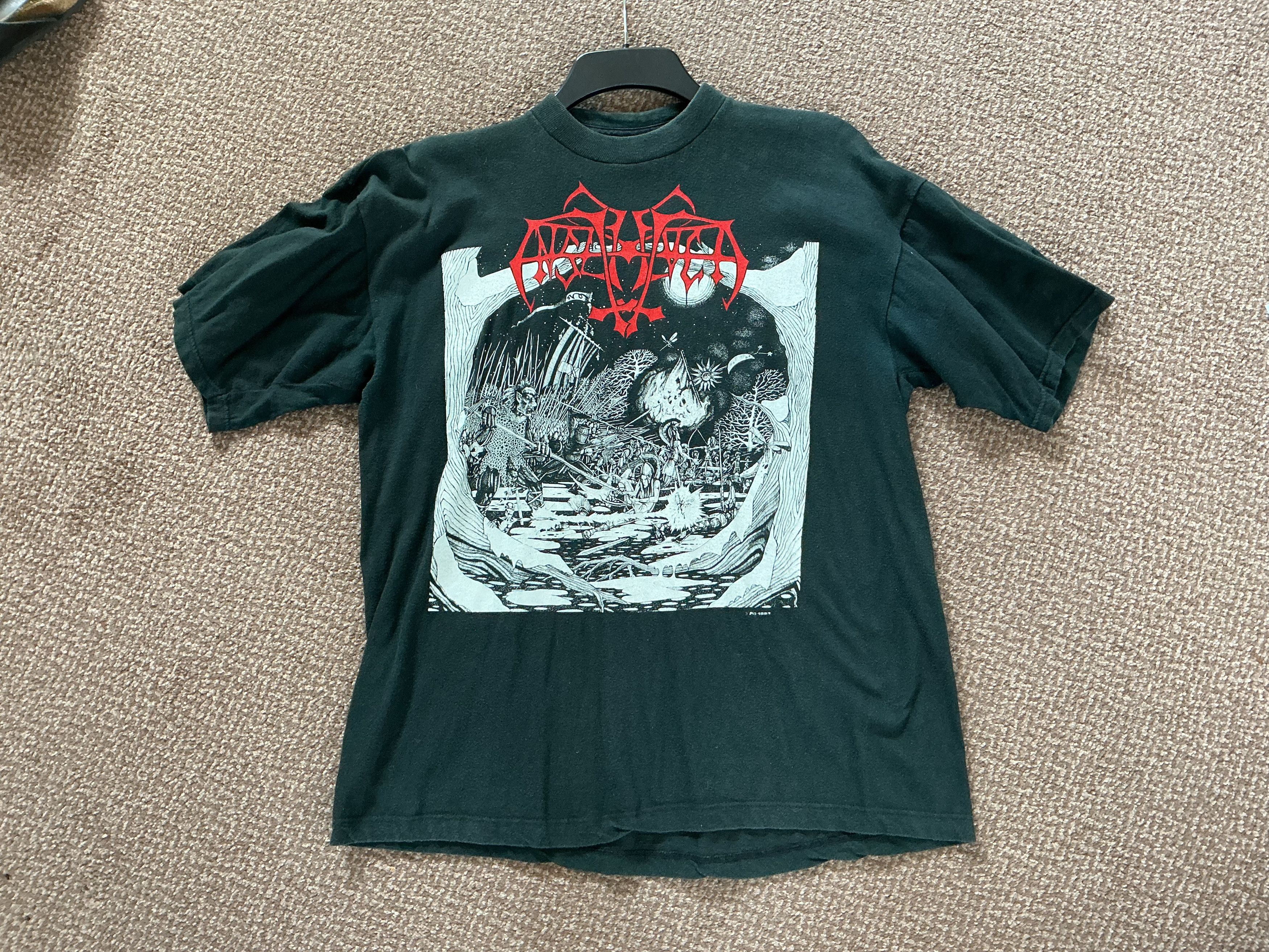 Vintage Rare 1993 Enslaved Hordanes Land t shirt black metal Size US XL / EU 56 / 4 - 1 Thumbnail