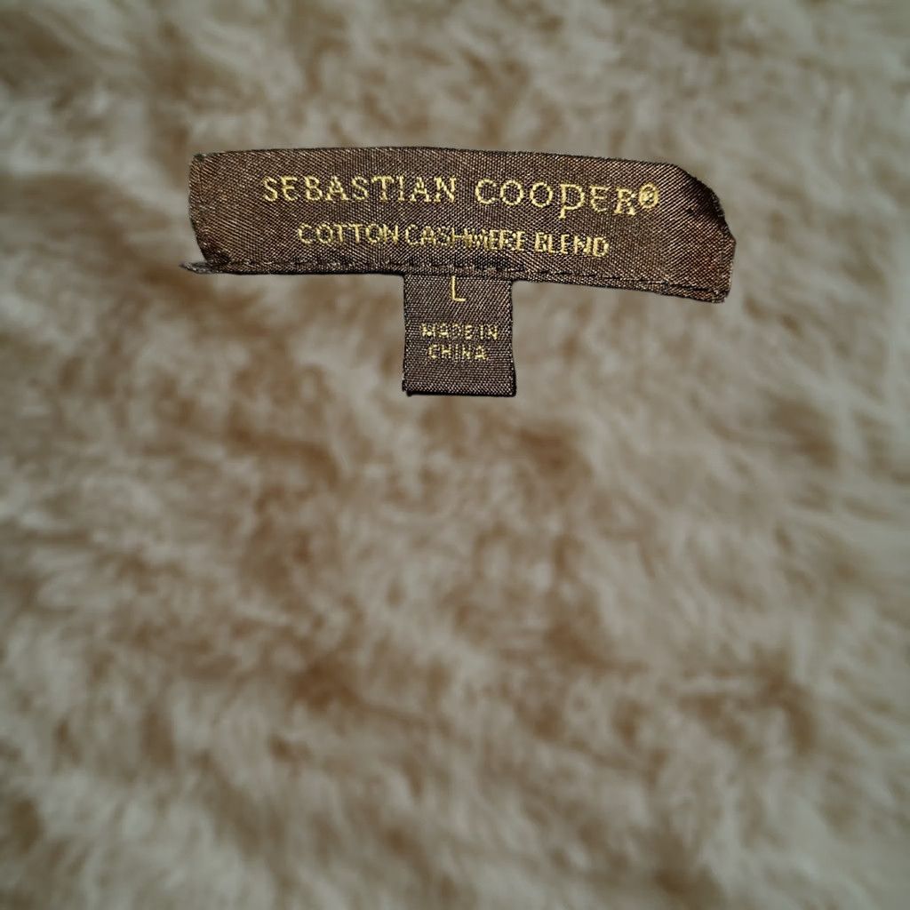 Vintage Sebastian Cooper Sweater Mens Large Gray V-Neck Cotton Cashmere Diamond Print Size US L / EU 52-54 / 3 - 1 Thumbnail