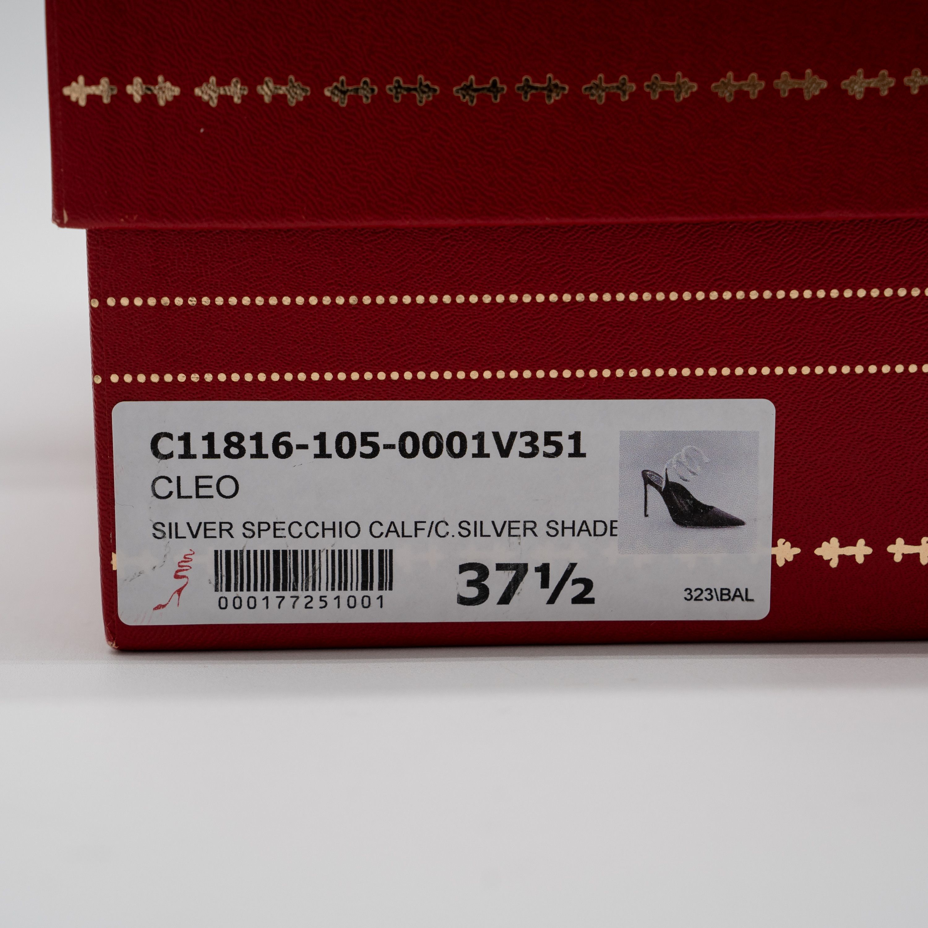 Rene Caovilla 37.5 Rene Caovilla Cleo Silver Sandals Heels 105 Leather Size US 7.5 / IT 37.5 - 11 Thumbnail