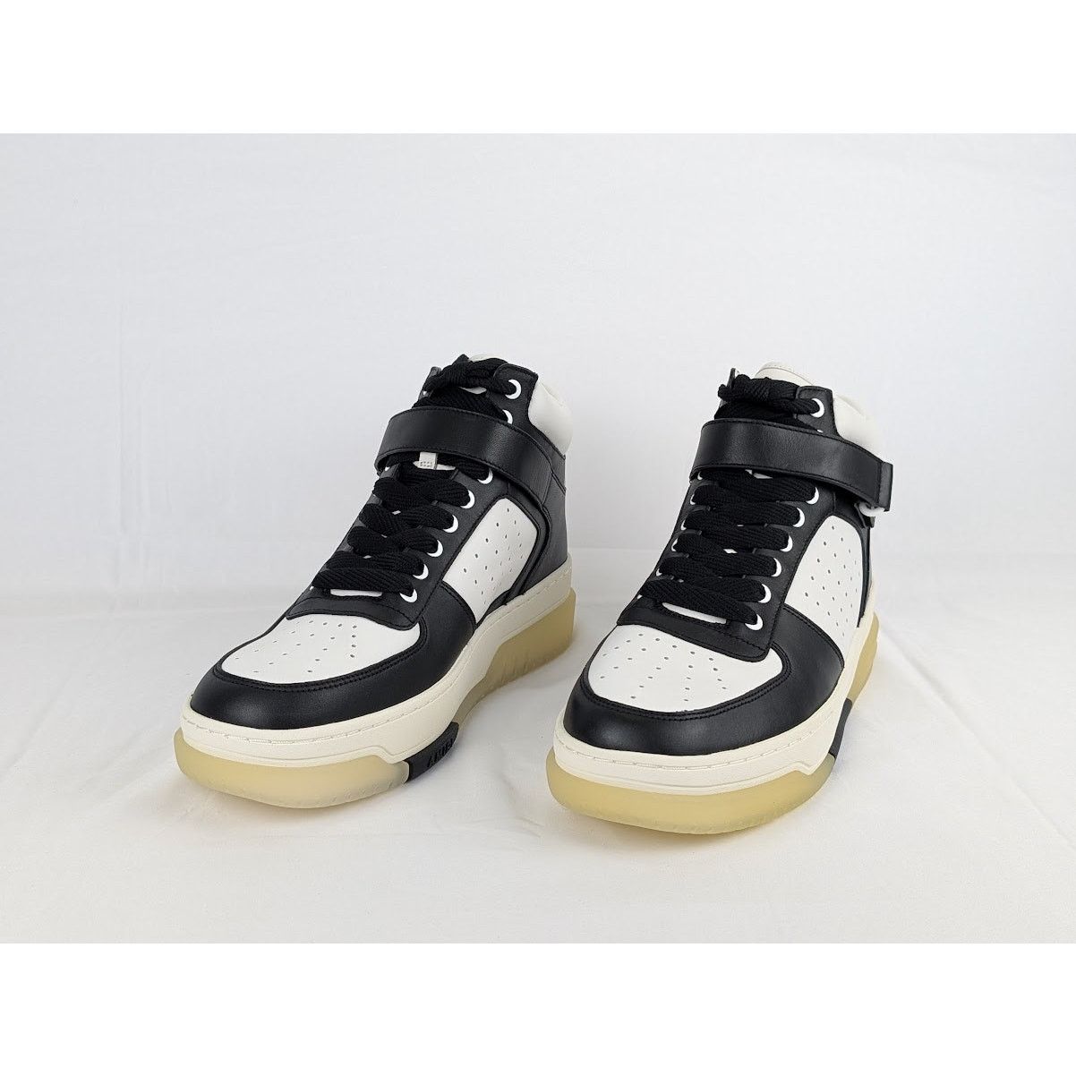 Amiri o1rshd1 Stadium Hi Top Sneakers in Black/White Size US 13 / EU 46 - 6 Thumbnail