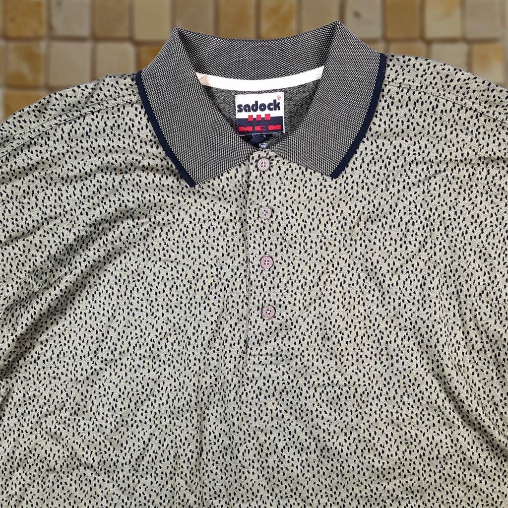 Vintage VINTAGE Sadock Polo Shirt Oversized Cheetah Print Preppy Golf Shirt Size L Mens Size US L / EU 52-54 / 3 - 1 Thumbnail