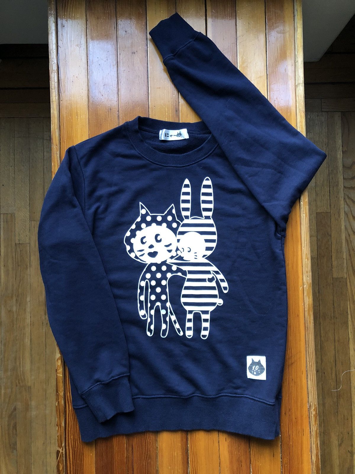 image of Issey Miyake x Ne Net Ne-Net Nya & Rabbit 10Th Anniversary Sweatshirt in Navy, Men's (Size Medium)