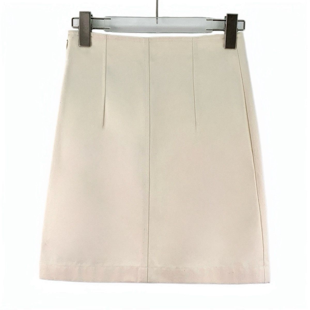 Hermes Hermes, Beige Bell Chain Decor Casual Skirt K26WX Size 26" / US 2 / IT 38 - 2 Thumbnail