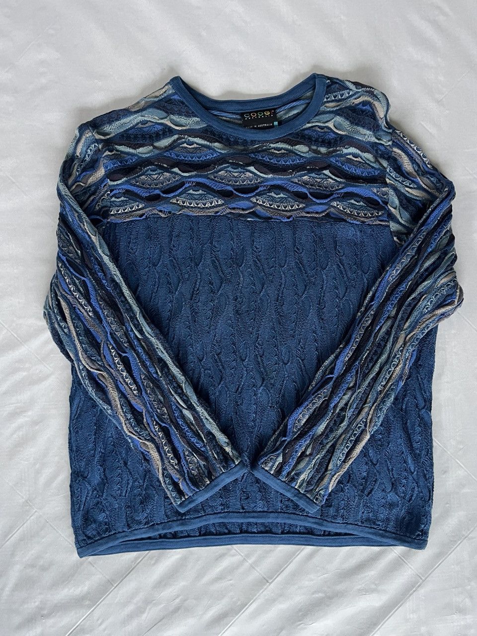 Coogi Coogi Australia Knit Sweater – Blue – Size L – 90s Vintage Size US L / EU 52-54 / 3 - 1 Thumbnail