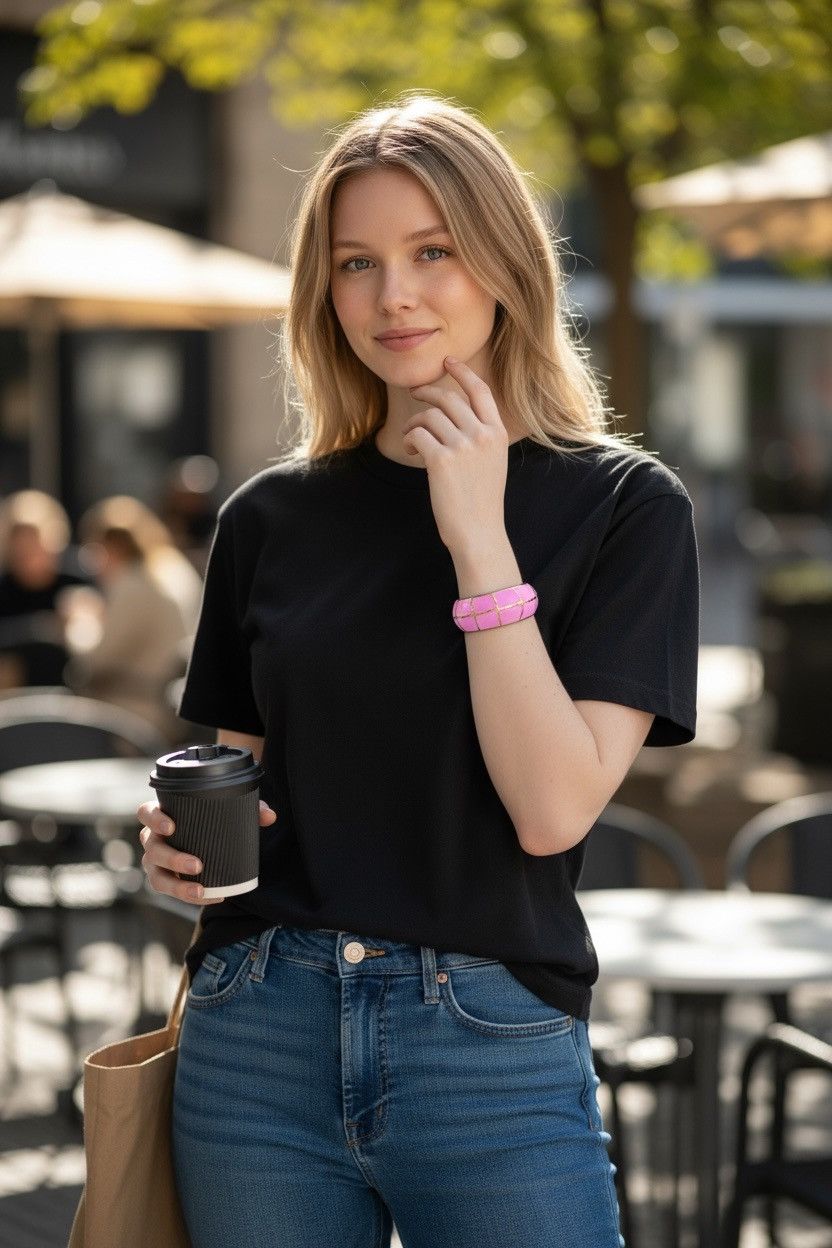 Other Italian Pink Enamel Kada Size ONE SIZE - 1 Thumbnail