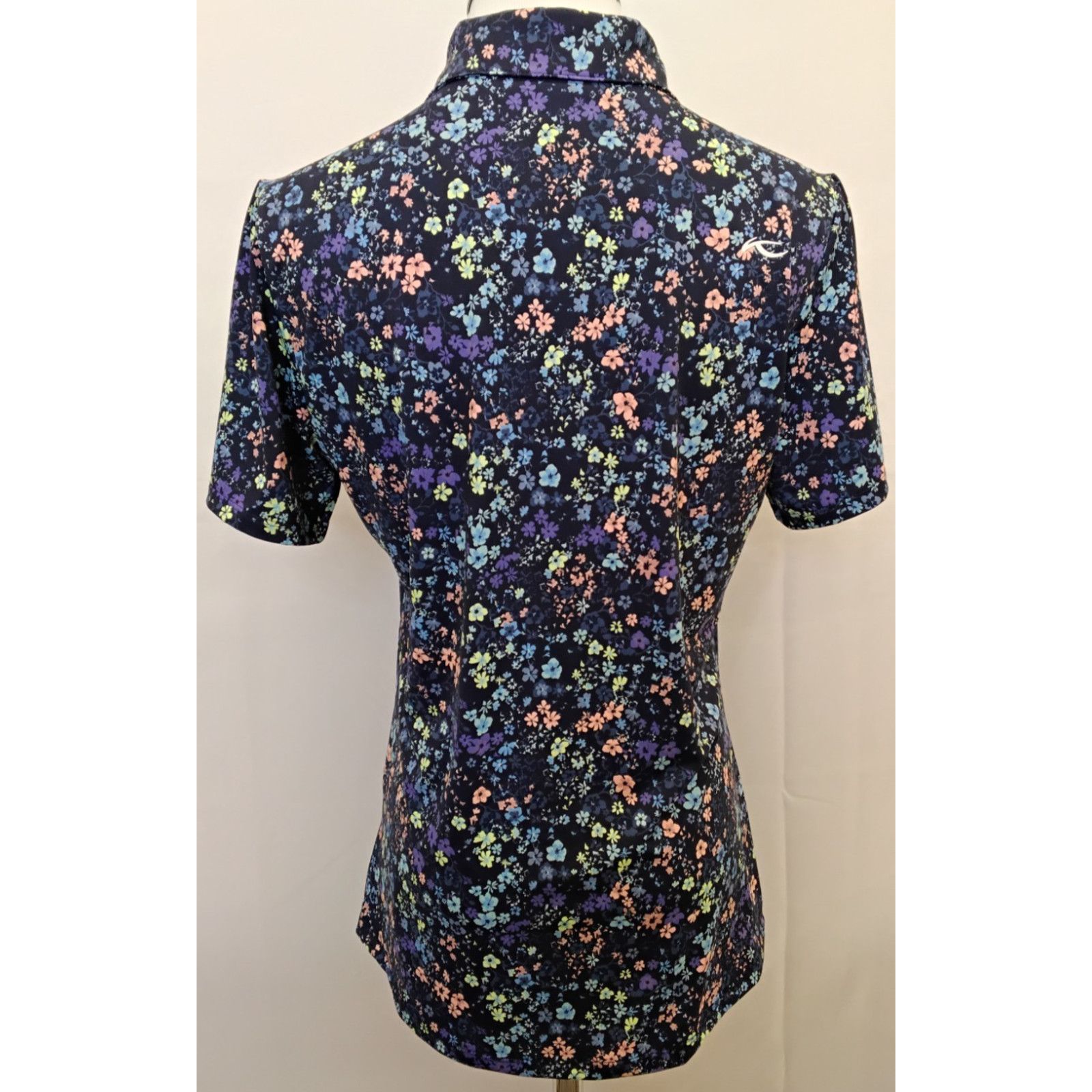 KJUS Kjus Women's Enya Printed Polo Size 40/L Blue Floral NWT Size L / US 10 / IT 46 - 3 Thumbnail