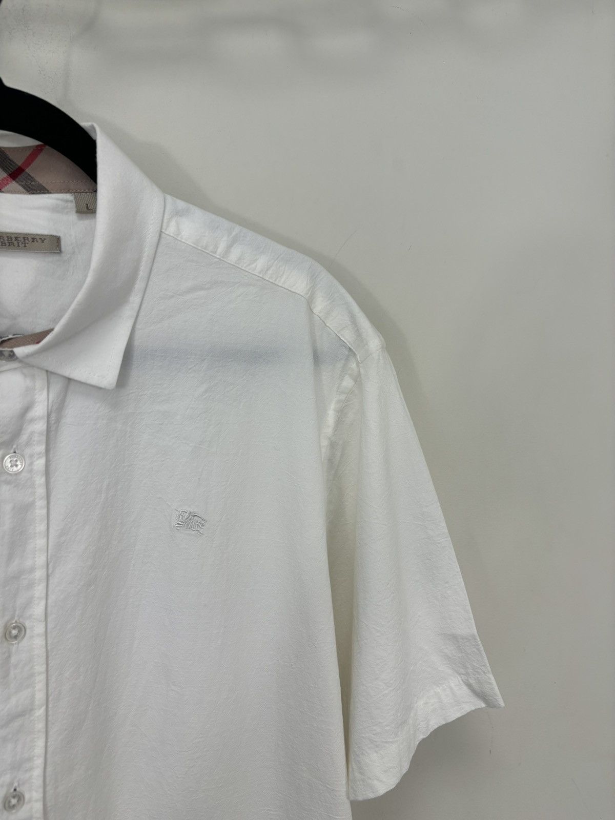 Burberry Burberry Men’s White Nova Check Luxury Short Sleeve Shirt Size US L / EU 52-54 / 3 - 4 Thumbnail