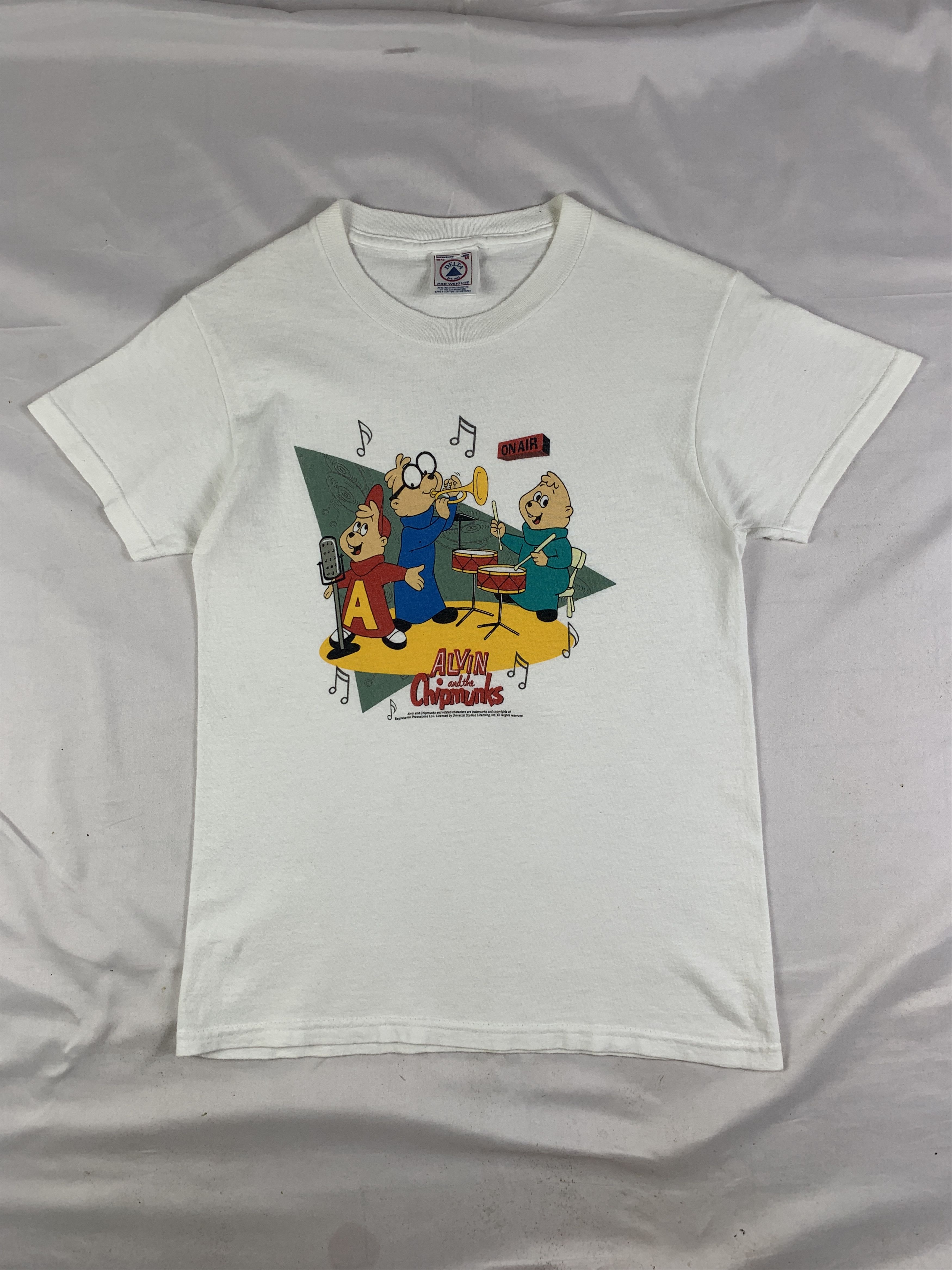 Cartoon Network 1990s Alvin & Chipmunks White Band Baby Tee (M) Size M / US 6-8 / IT 42-44 - 1 Thumbnail