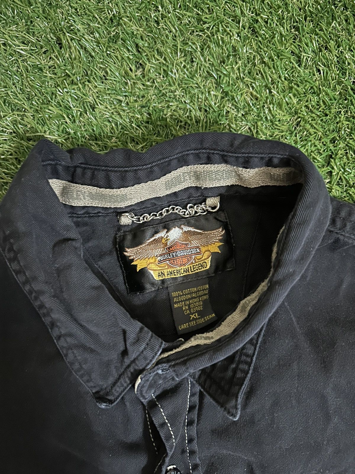 Harley Davidson × Vintage 1990s mechanic short sleeve Harley Davidson button up Size US XL / EU 56 / 4 - 4 Thumbnail