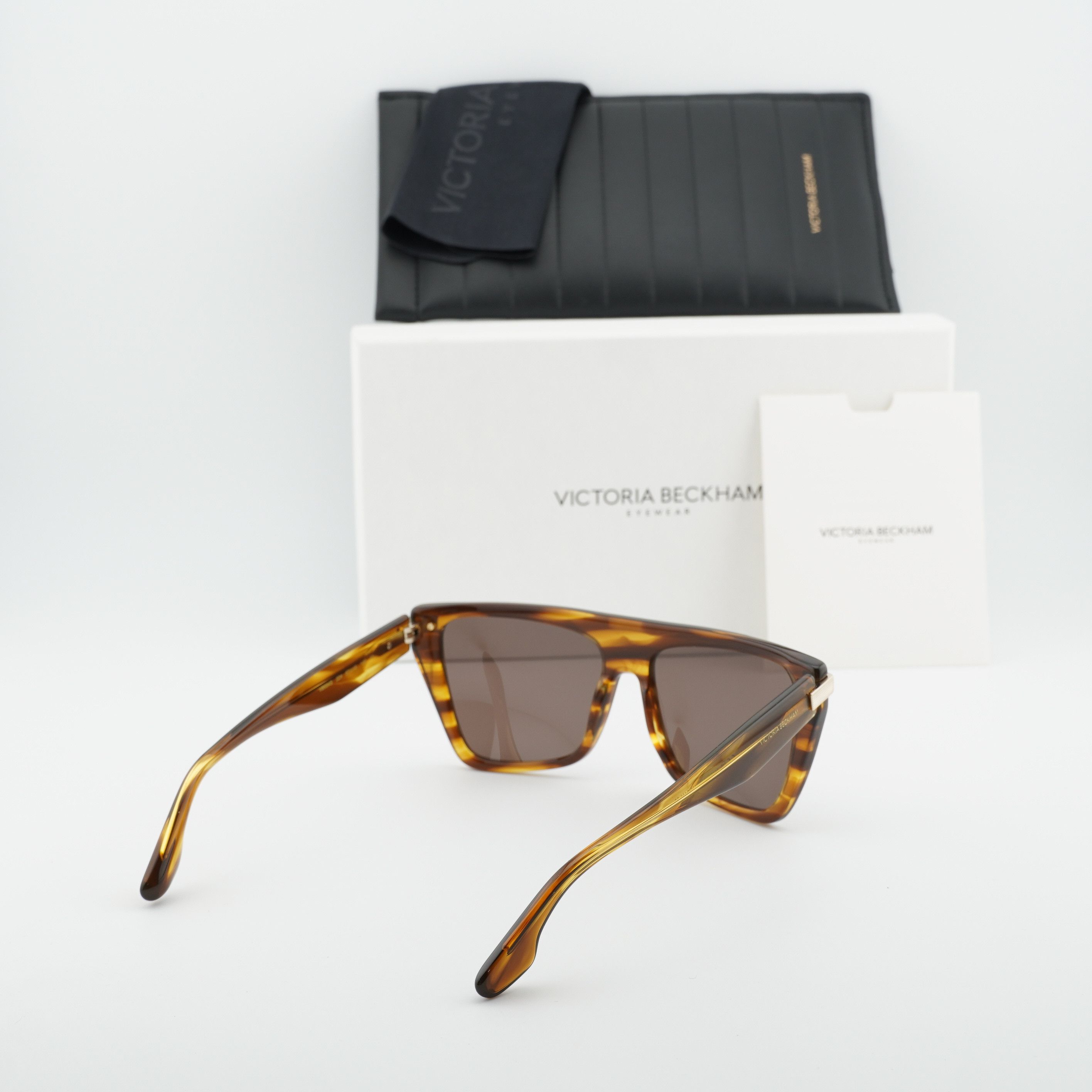 Victoria Beckham Victoria Beckham VB684S 224 Sunglasses Tobacco Square Frame Size ONE SIZE - 9 Thumbnail