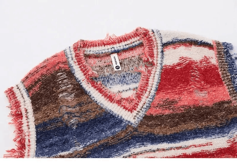 Other × Vintage Sleeveless Knitted Jumper Sweater Ripped Streetwear Pullover Size US XL / EU 56 / 4 - 4 Thumbnail