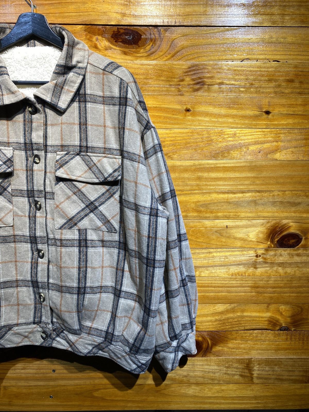 Japanese Brand Vintage Private Pause Sherpa Line Checkered Overshirt Jacket Size US XXL / EU 58 / 5 - 6 Thumbnail