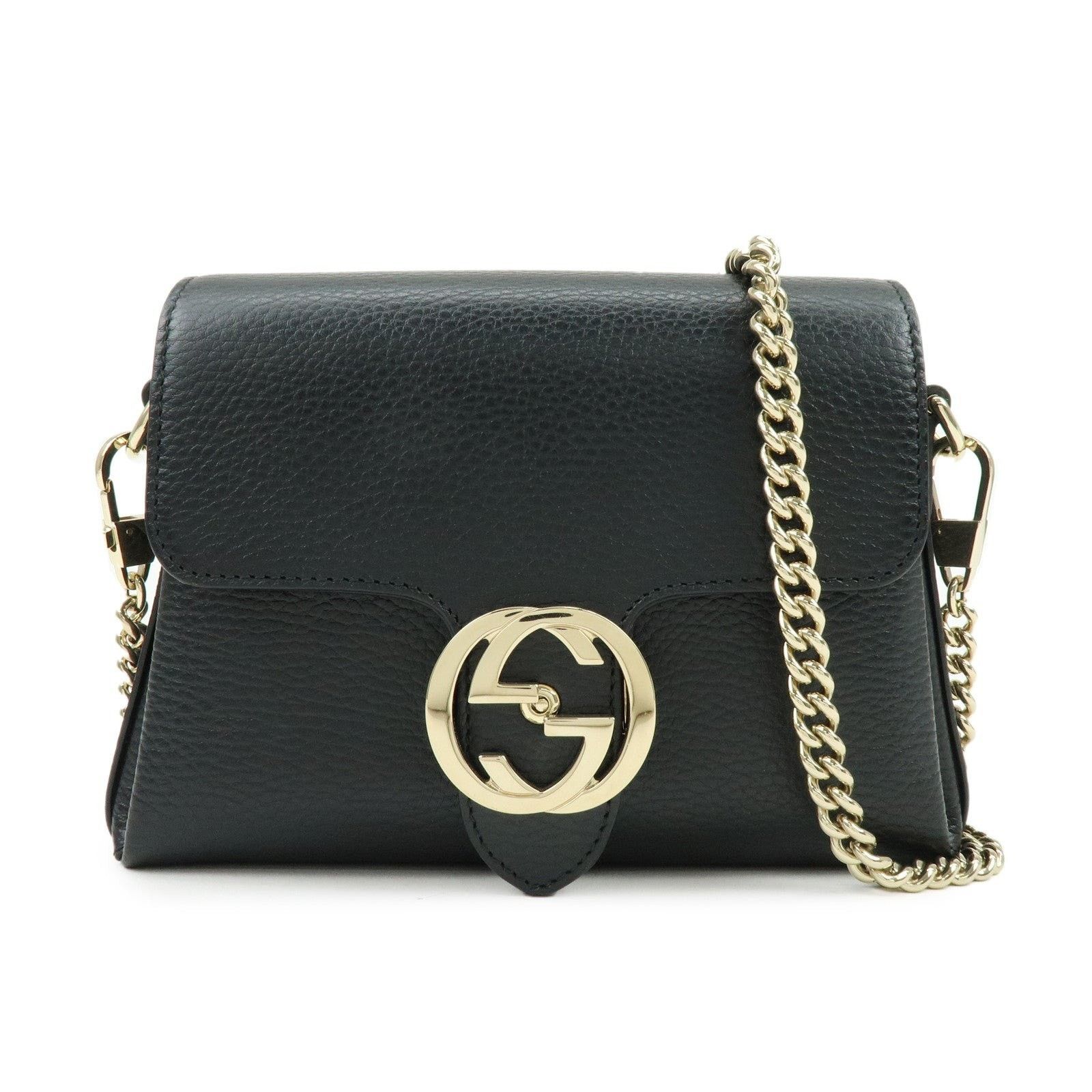 Gucci Gucci Interlocking G Flap Bag Calfskin Shoulder Black Size ONE SIZE - 1 Thumbnail
