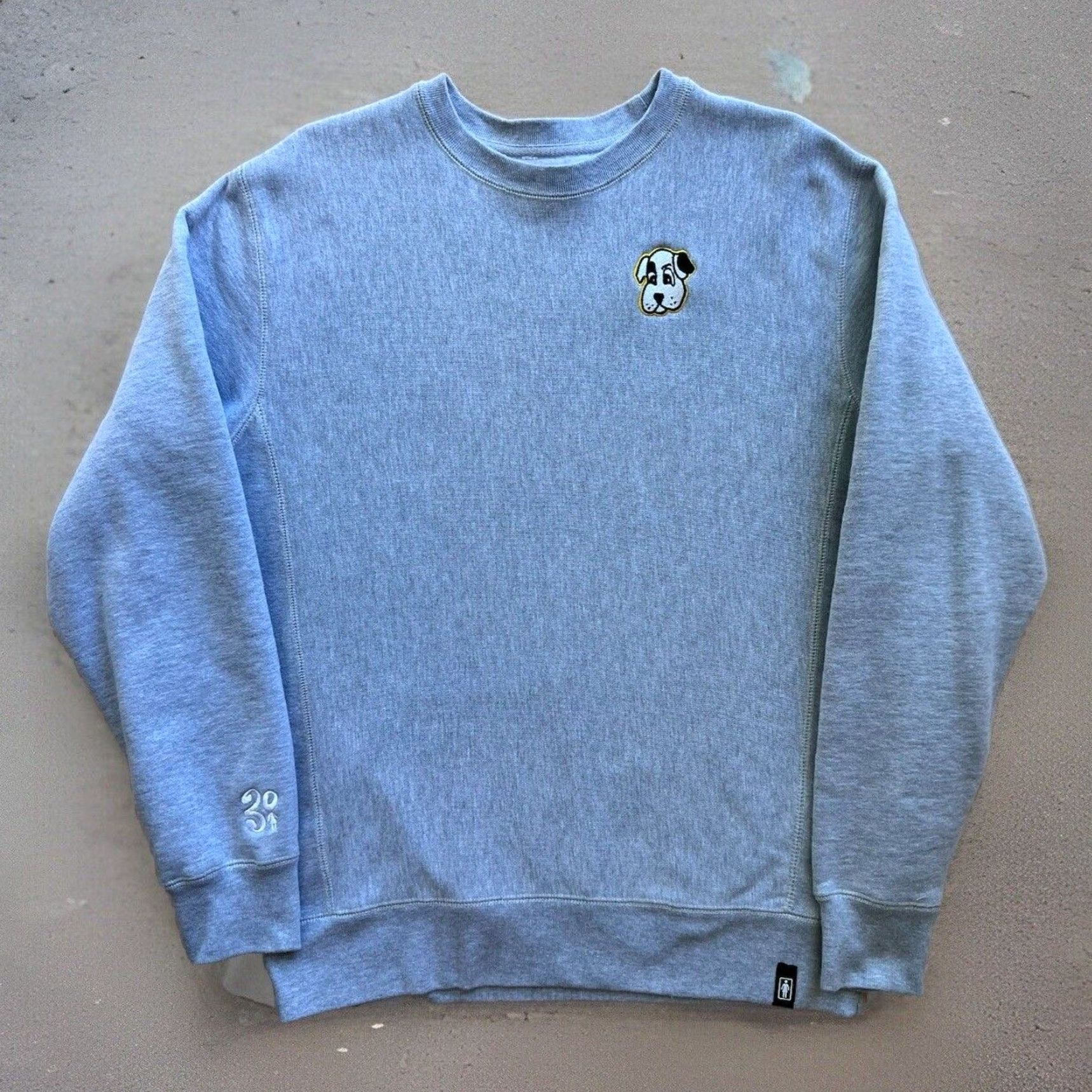 Girl Skateboards Girl Skateboards Pup Sweatshirt M Gray Crew Neck Long Sleeve Pullover Logo 90s Punk Skater Shirt Mens Regular Fit Size US M / EU 48-50 / 2 - 2 Thumbnail
