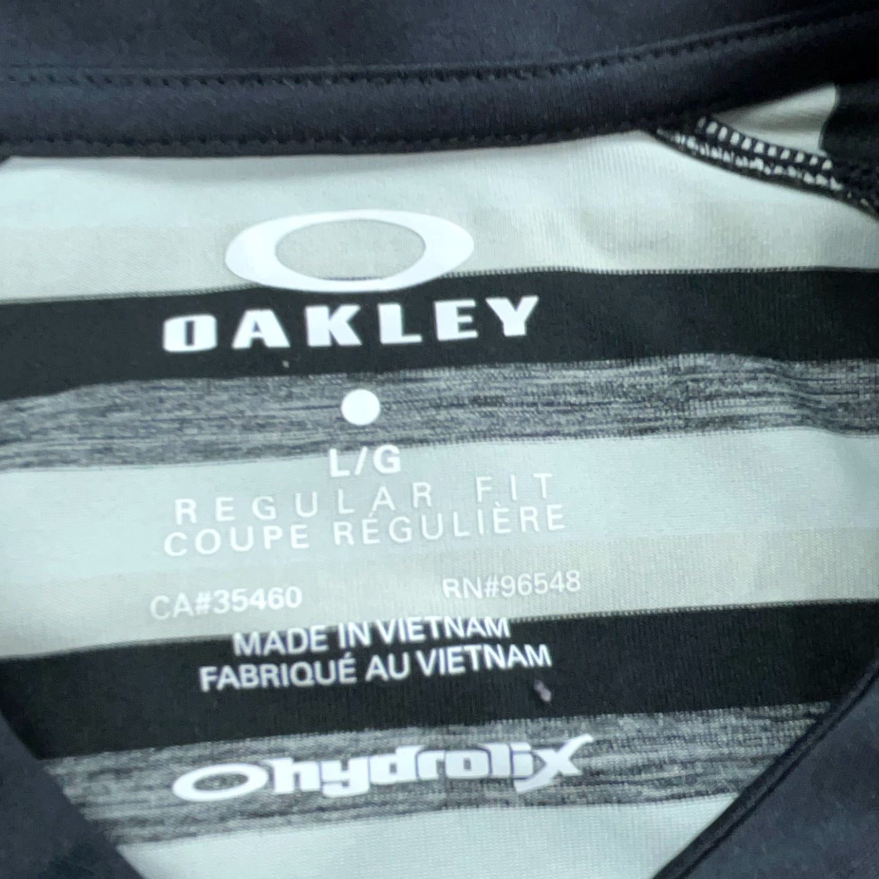 Oakley Oakley Polo Shirt Men Large Black Gray Striped Performance Golf Hydrolix Pocket Polo Shirt Size US L / EU 52-54 / 3 - 2 Thumbnail