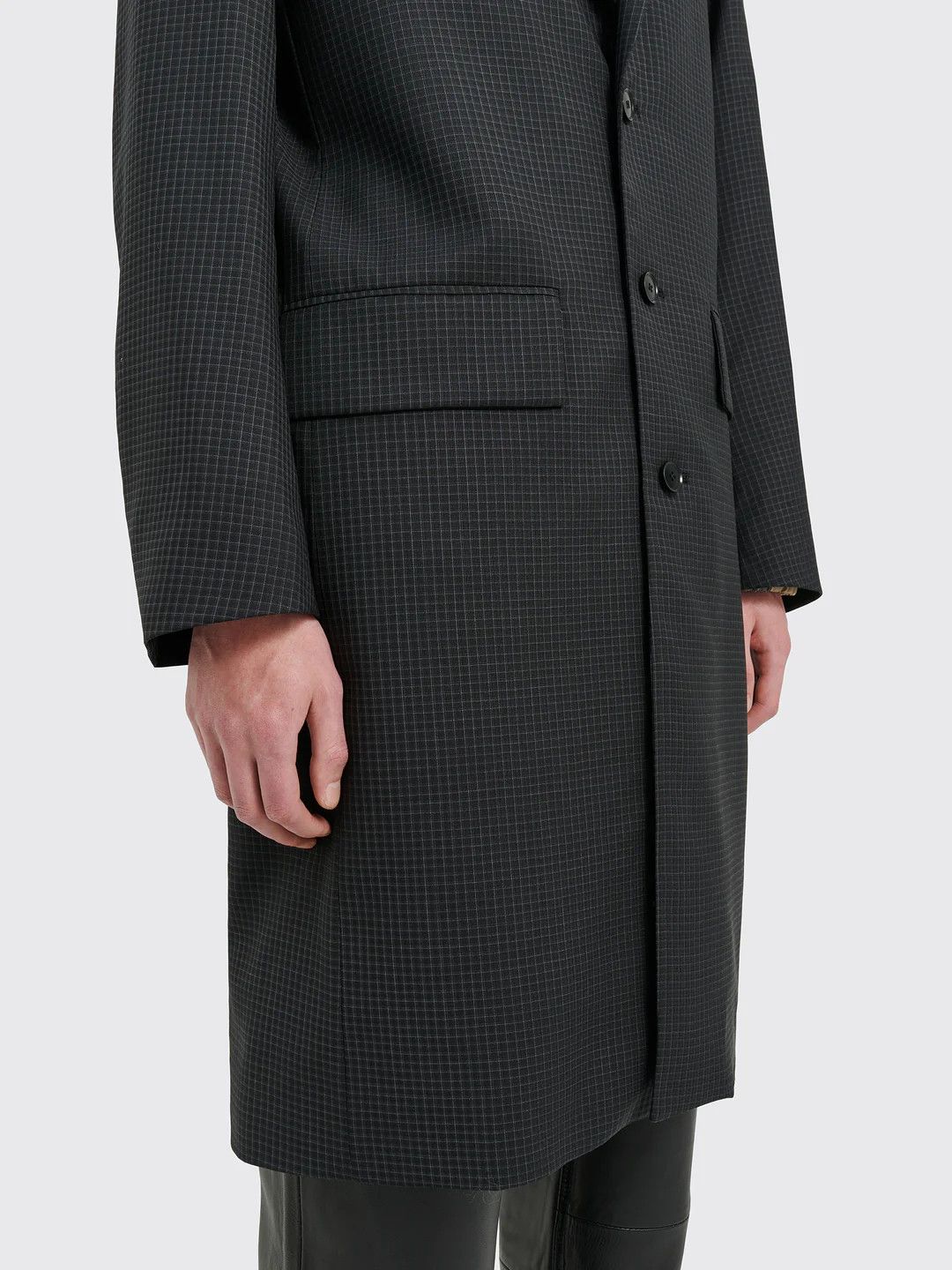 Tres Bien 💚 Très Bien Peak Lapel Coat Virgin Wool Black Check NEW Size US S / EU 44-46 / 1 - 6 Thumbnail