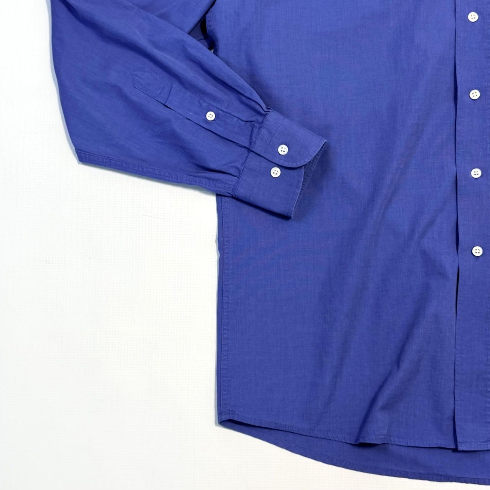 Hugo Boss VINTAGE Boss Dress Shirt Mens 16 Blue Regular Fit 100% Cotton Long Sleeve Portugal Size 42R - 3 Thumbnail