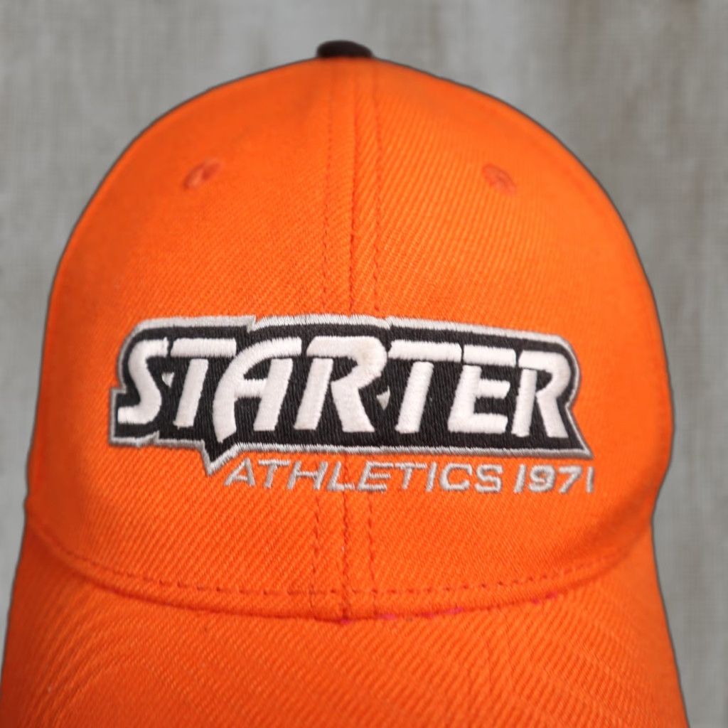 Starter Starter Hat Unisex Adults One Size Orange Cotton Blend Adjustable Strapback Cap Embroidered Hat Size ONE SIZE - 1 Thumbnail