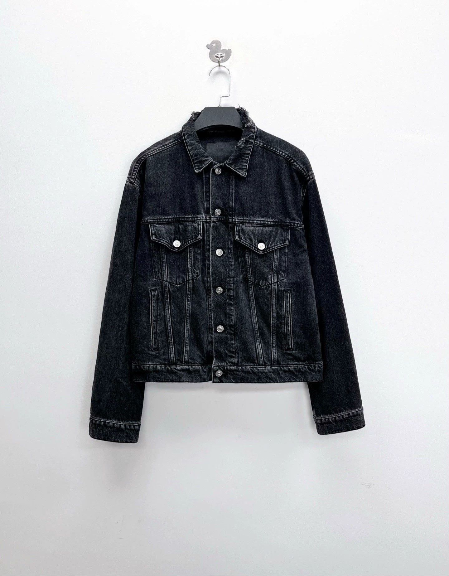 Balenciaga Black Distressed Denim Jacket - dmc