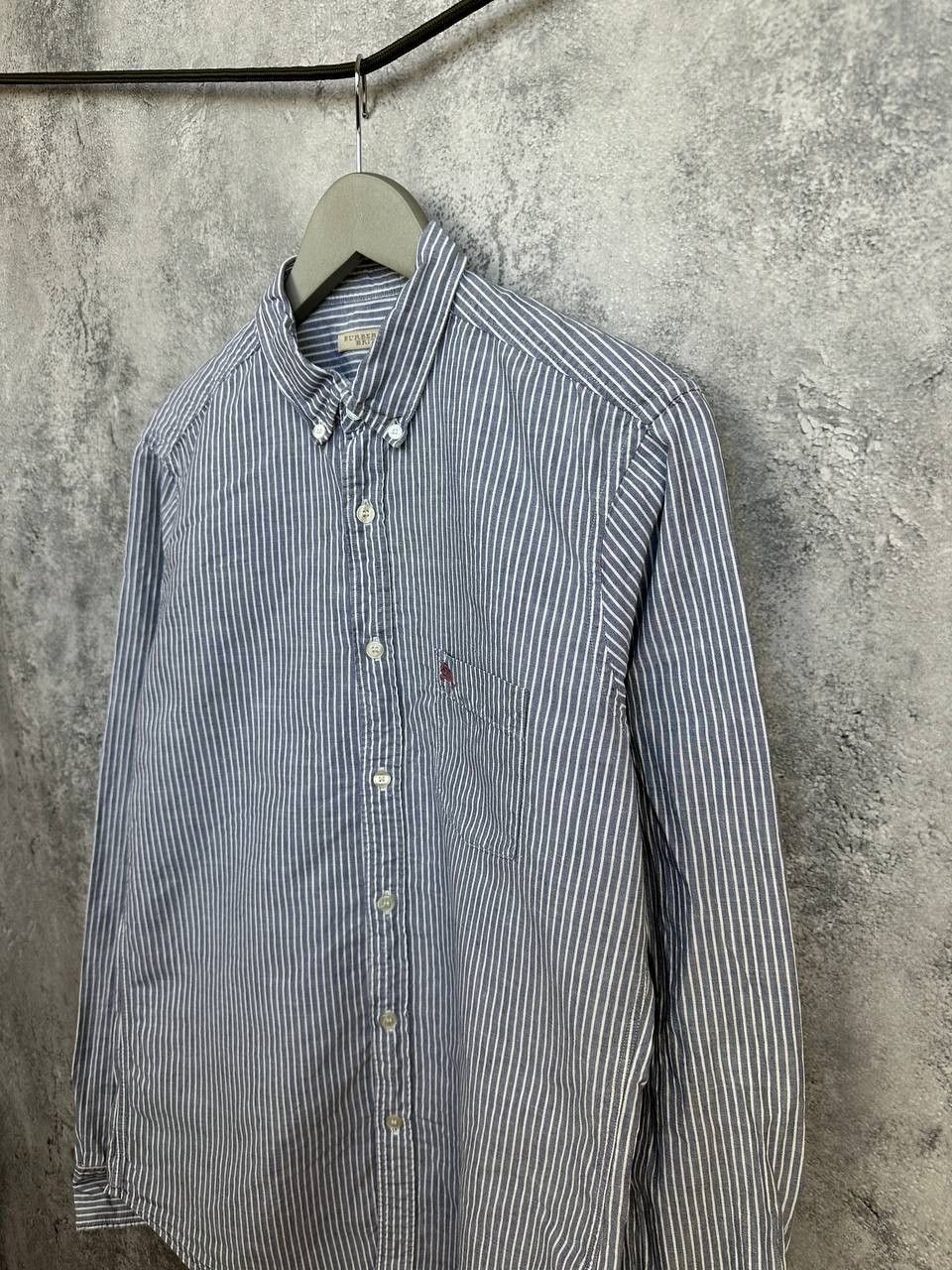 Burberry Burberry Brit Blue Striped Linen Cotton Button Down Shirt LS Size US M / EU 48-50 / 2 - 5 Thumbnail