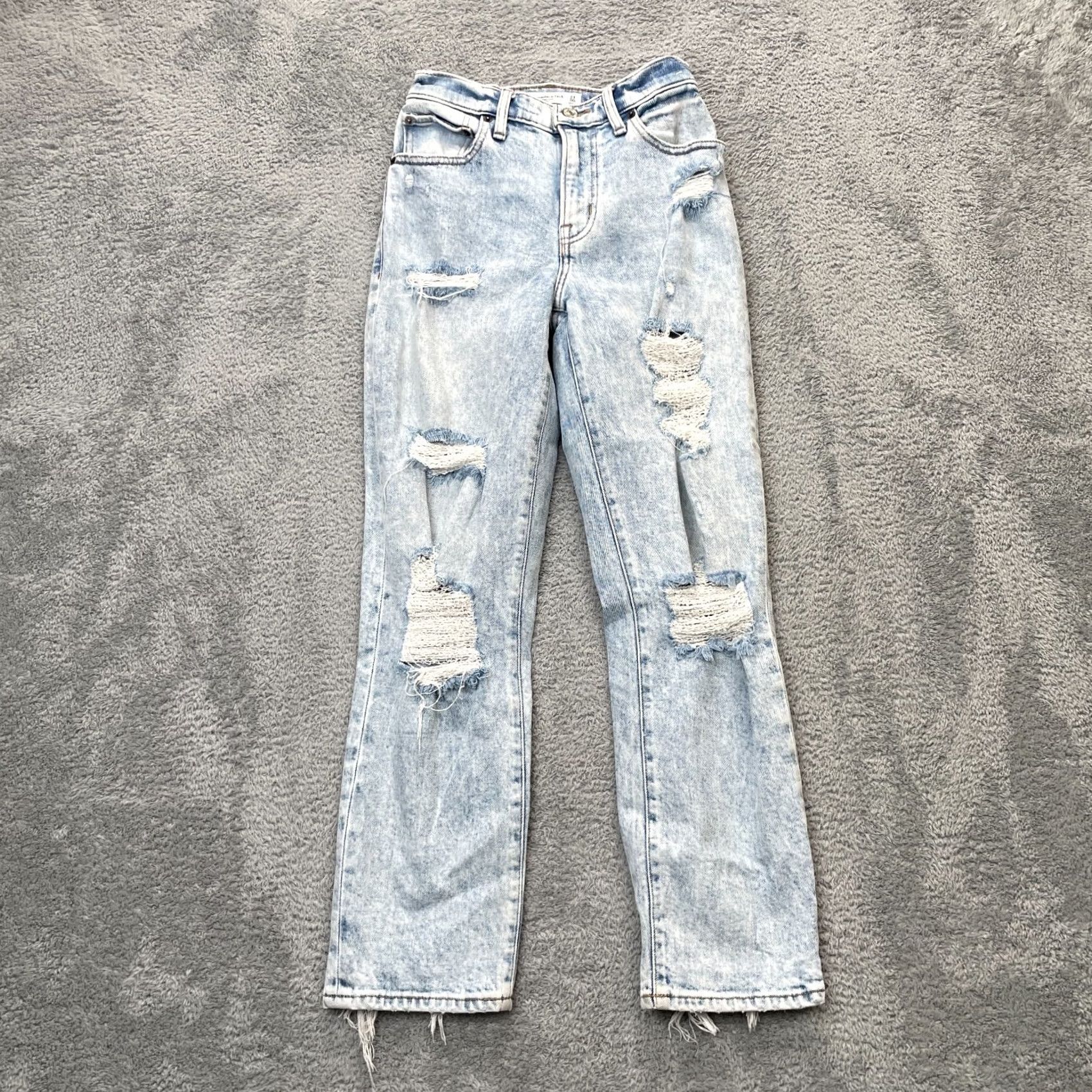 Abercrombie & Fitch Abercrombie & Fitch Jeans Womens 24 Blue The Boyfriend Mid Rise Distressed City 5-Pocket Womens Jeans Size 42" / US 20 - 2 Thumbnail