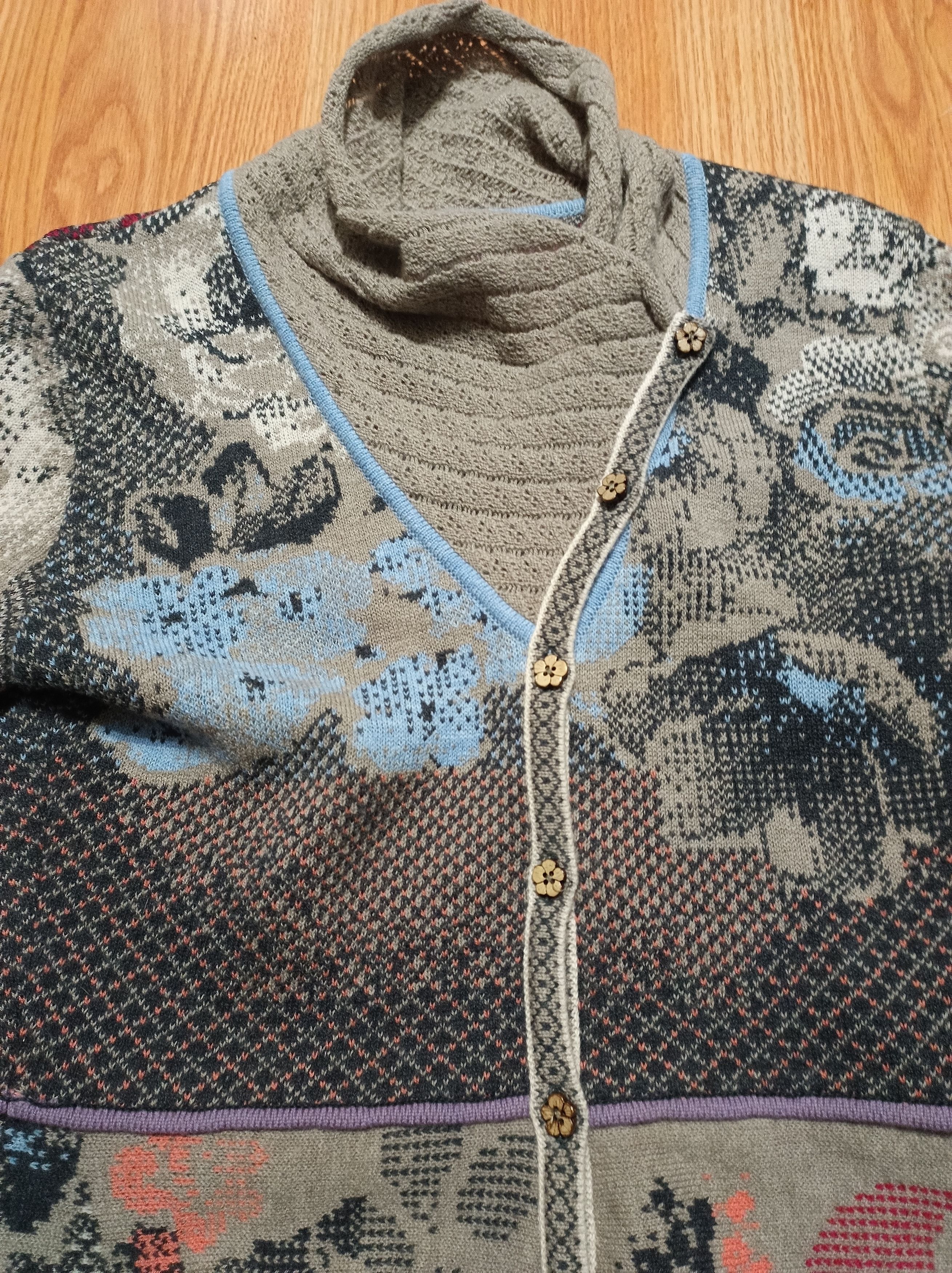 Designer IVKO Floral Brocade Patern Wool Cardigan Jacket EU 40 Size S / US 4 / IT 40 - 6 Thumbnail