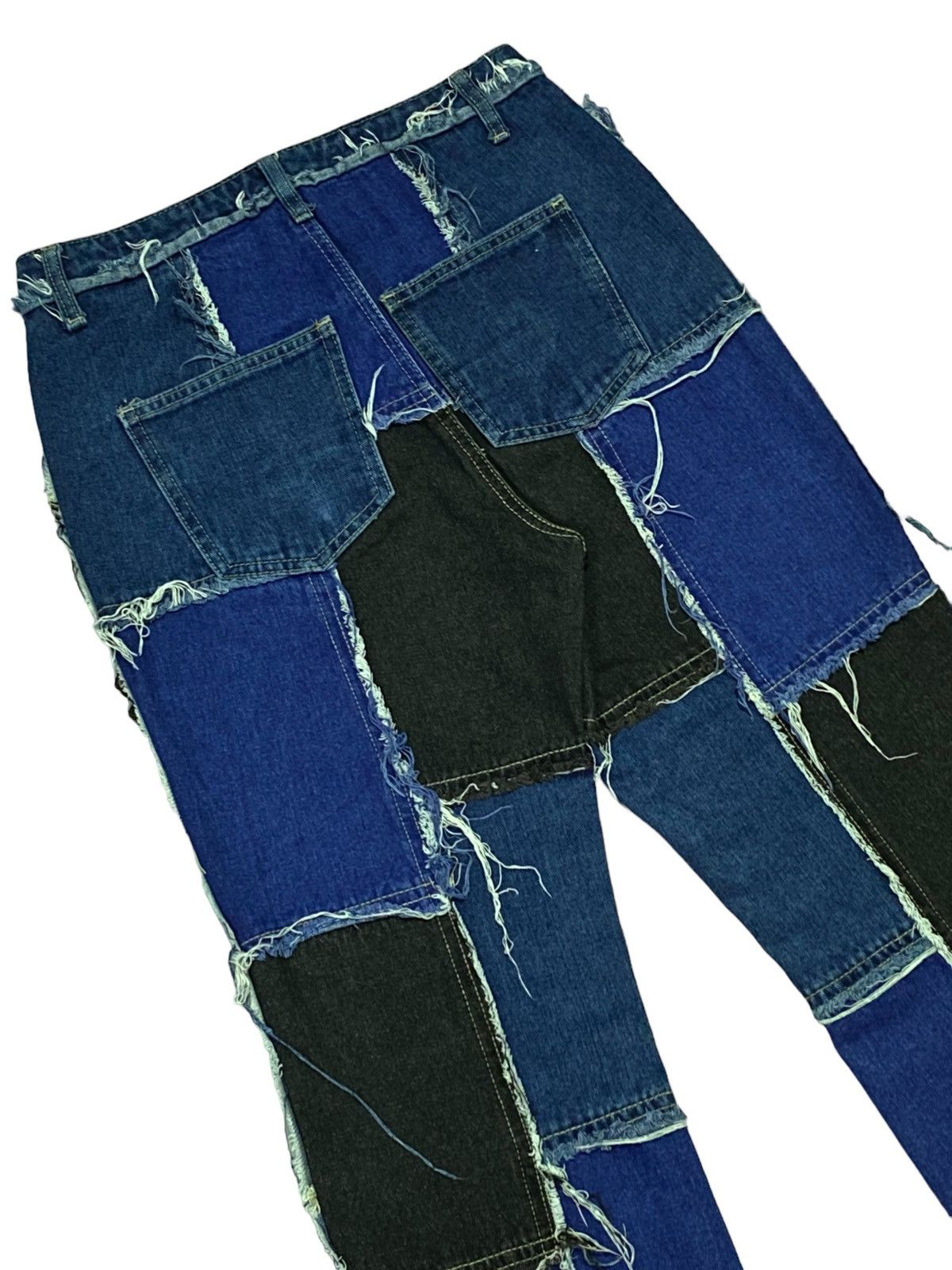 Japanese Brand Japanese Brand Patchwork High Waish Button fly Splied Jeans Size 28" / US 6 / IT 42 - 16 Thumbnail