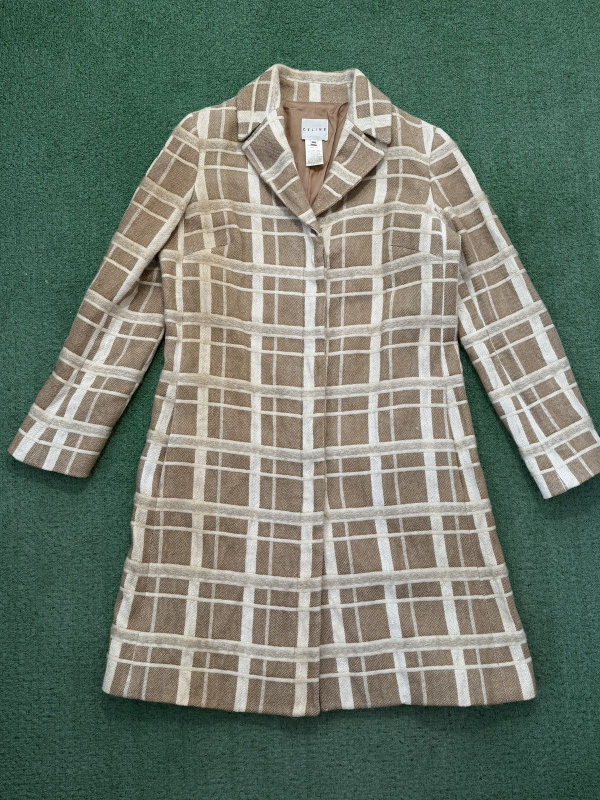 Celine Celine Wool & Mohair Coat Beige Vintage Size L / US 10 / IT 46 - 1 Thumbnail