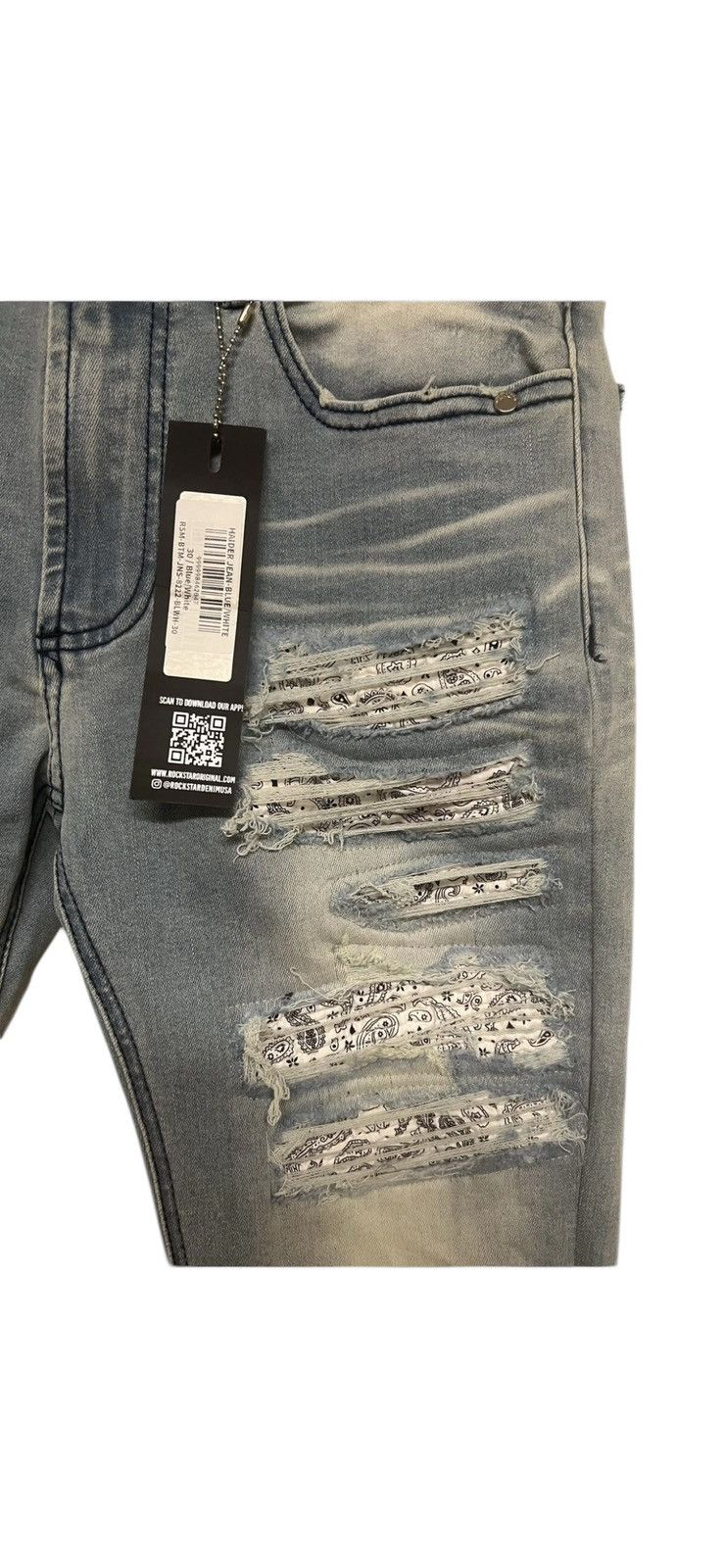 Rockstar Games Rockstar Patchwork Jeans Ripped Bleached Jeans Slim Sz 30 Size US 30 / EU 46 - 5 Thumbnail