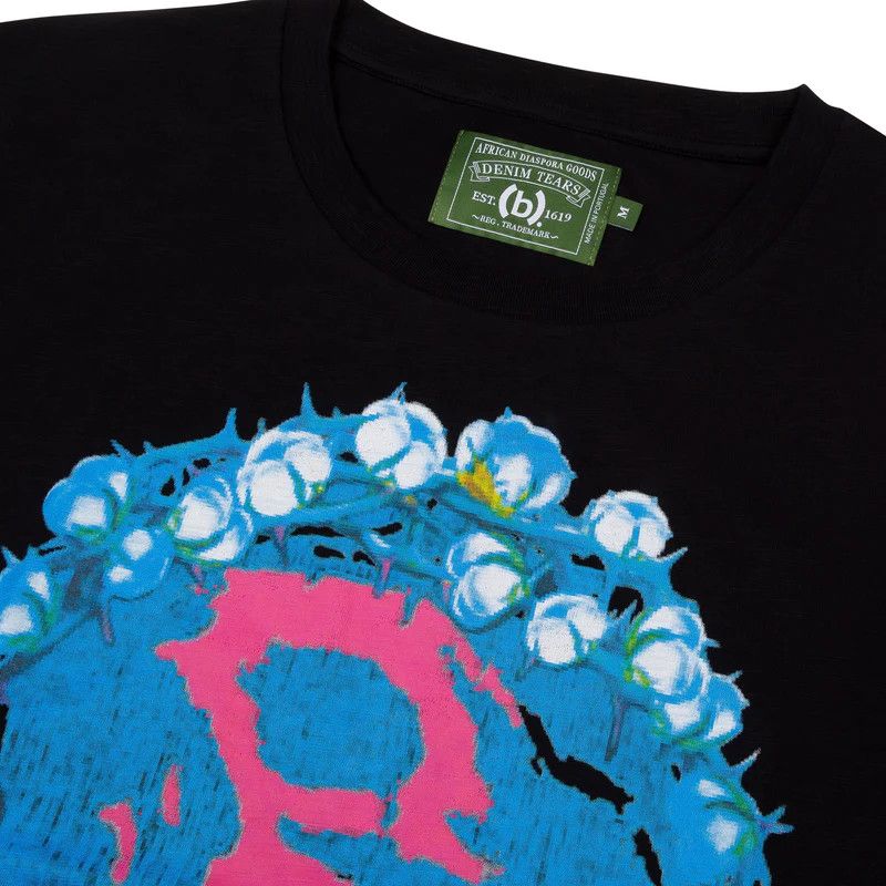 (B).Stroy × DENIM TEARS Bstroy Denim Tears Crown Made of Cotton Tee Black Size US XL / EU 56 / 4 - 3 Thumbnail