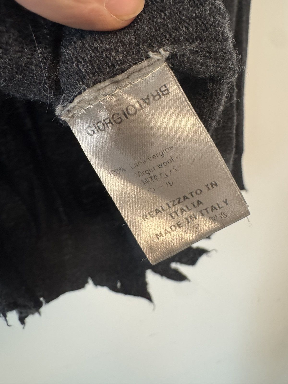 Giorgio Brato Giorgio Brato Distressed Virgin Wool Sweater Size US L / EU 52-54 / 3 - 6 Thumbnail