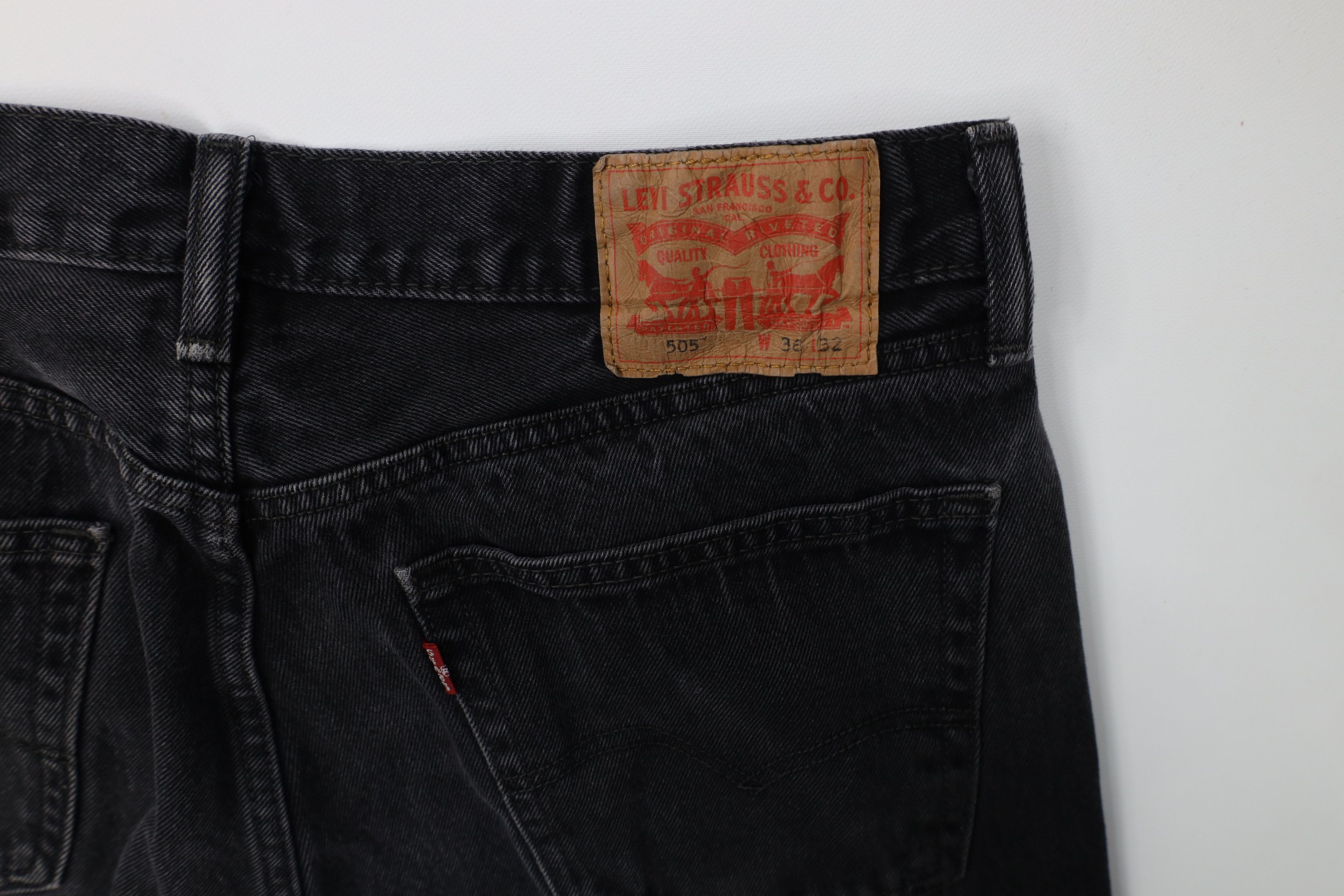Levi's Vintage Y2K Levis 505 Regular Straight Leg Jeans Black Size US 36 / EU 52 - 14 Thumbnail