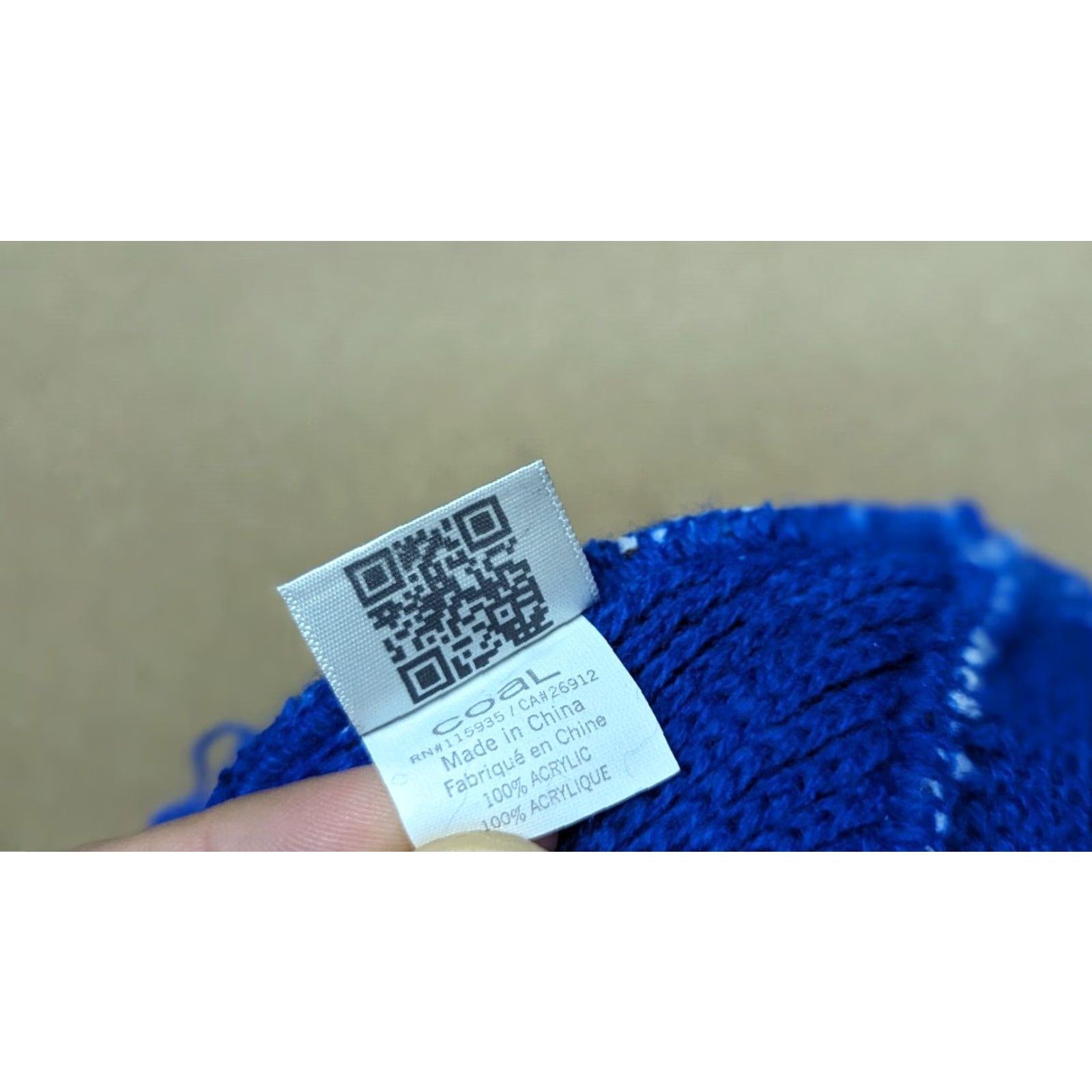 Coal VINTAGE COAL Beanie Hat One Size Striped White Blue Casual Knit Size ONE SIZE - 5 Thumbnail