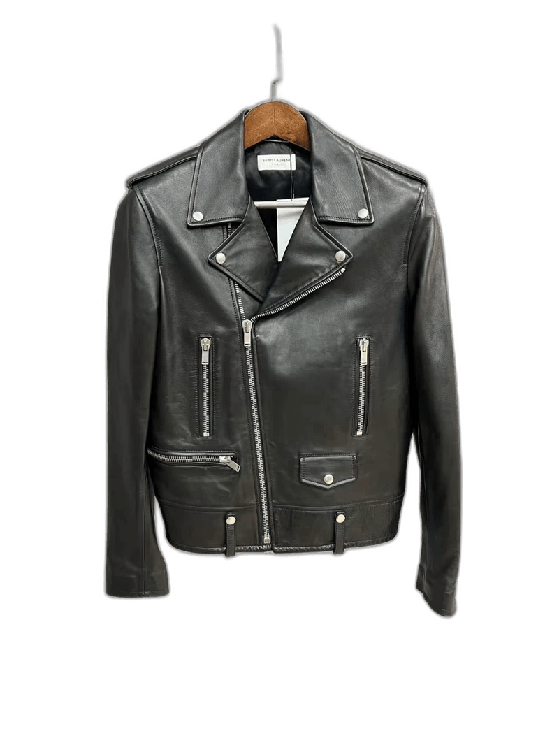 Saint Laurent Paris Black Leather Motorcycle Jacket with Zippers Size US M / EU 48-50 / 2 - 1 Thumbnail