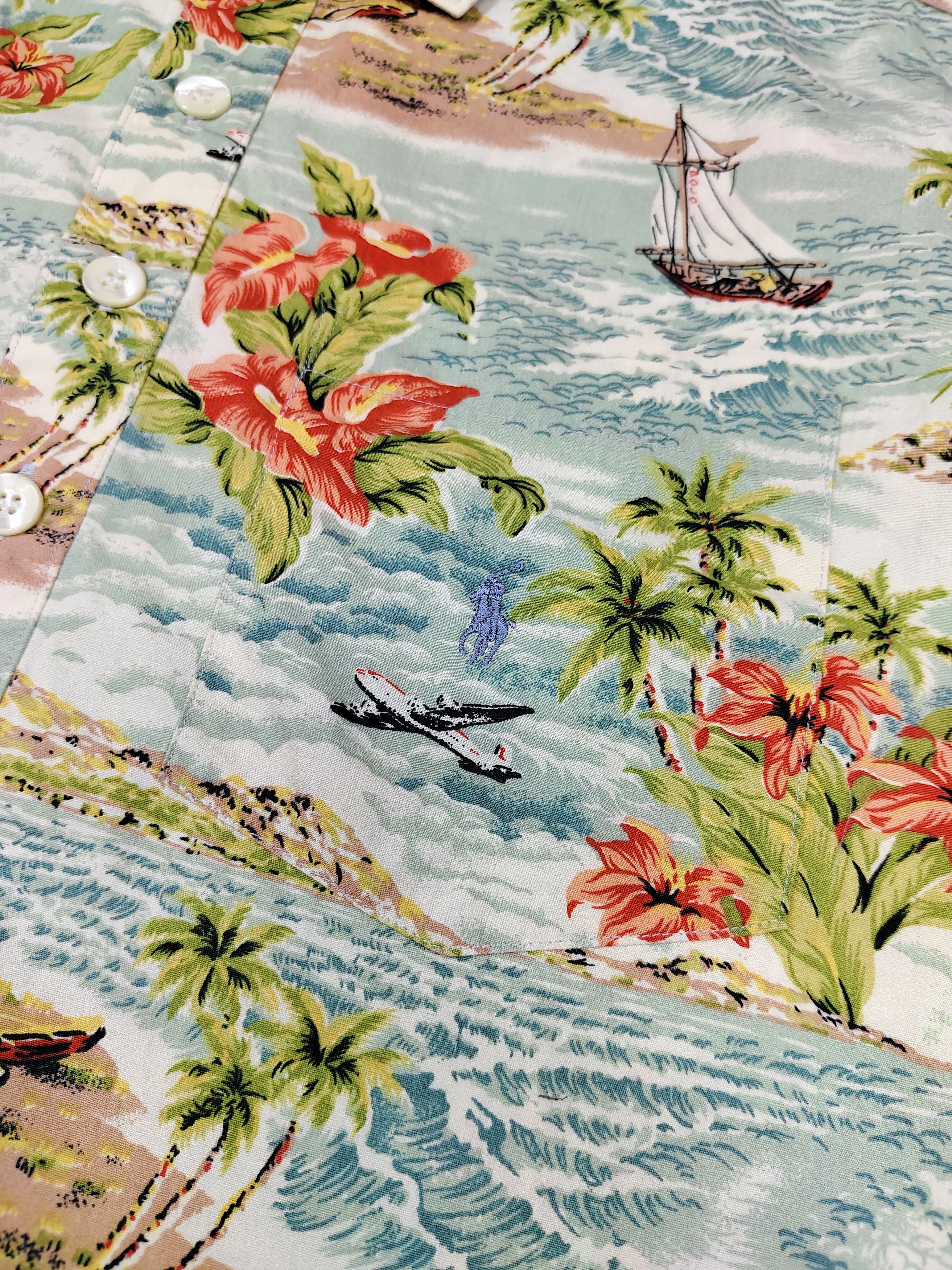 Polo Ralph Lauren 00s Polo Ralph Lauren- Tropical Hawaiian Scenic Shirt Size US S / EU 44-46 / 1 - 4 Thumbnail
