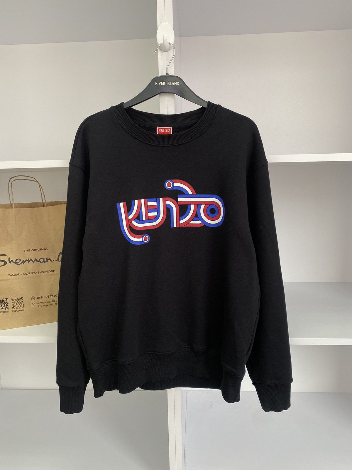 Kenzo × Vintage Kenzo Paris Men's Target Logo Crew Sweat in Black Size US L / EU 52-54 / 3 - 4 Thumbnail