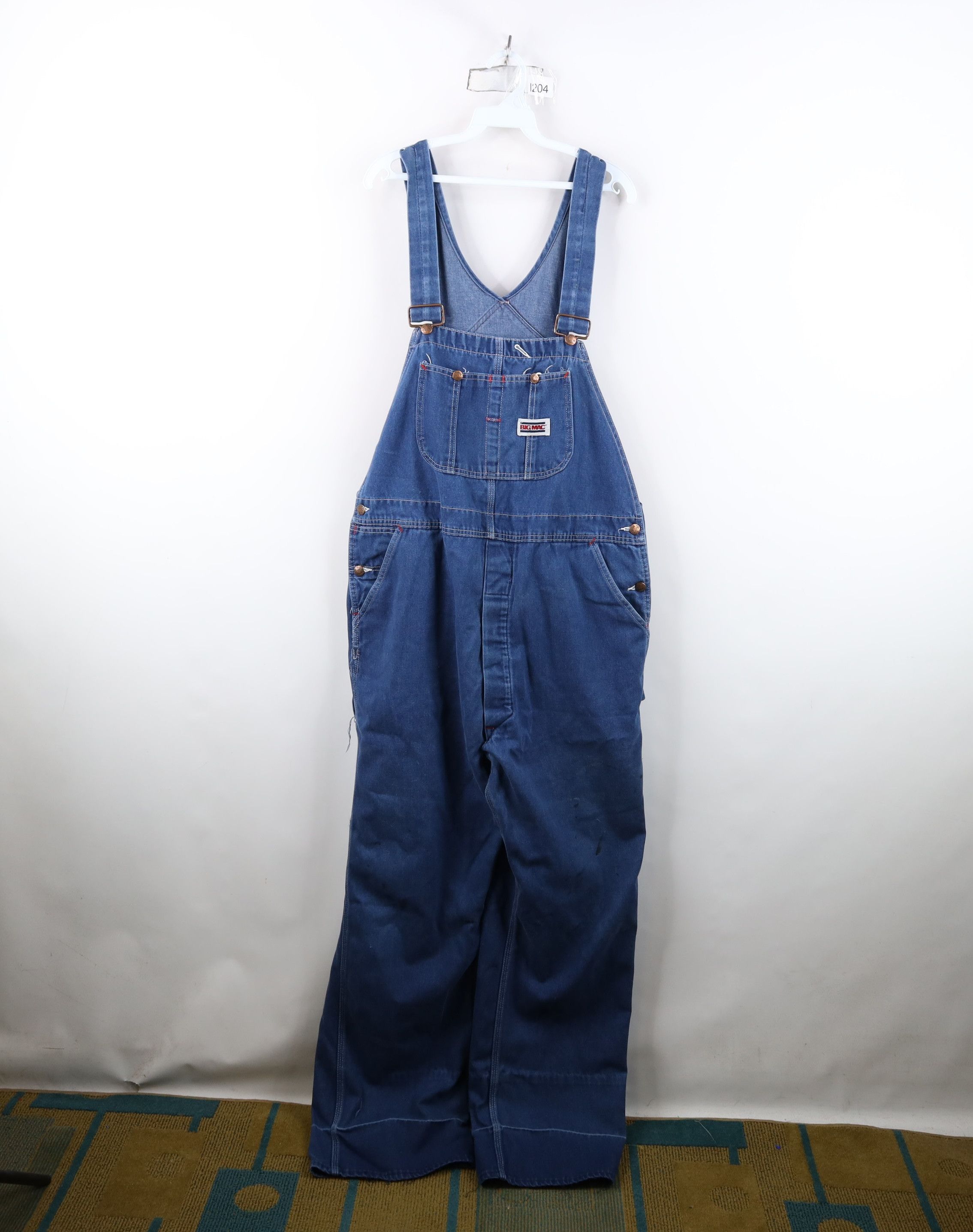 Big Mac Vintage 70s 80s Big Mac Square Bak Workwear Denim Overalls Size US 34 / EU 50 - 1 Thumbnail