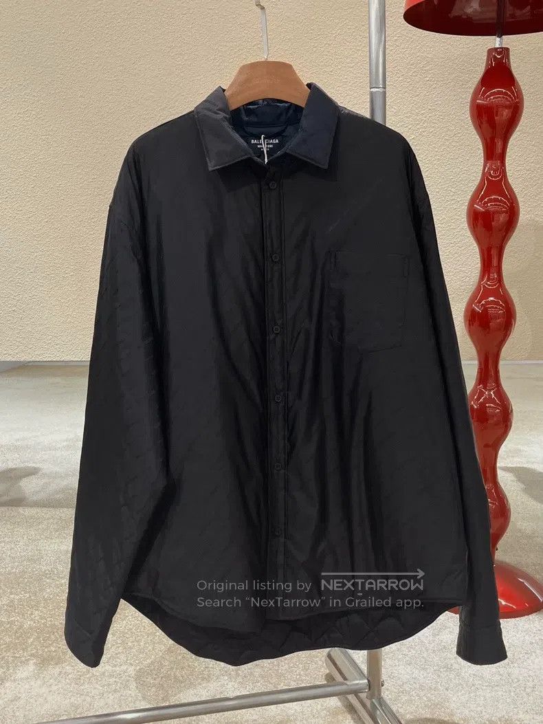 Balenciaga Balenciaga Solid Color Collar Single Button Long Sleeve Sh Size US S / EU 44-46 / 1 - 1 Thumbnail