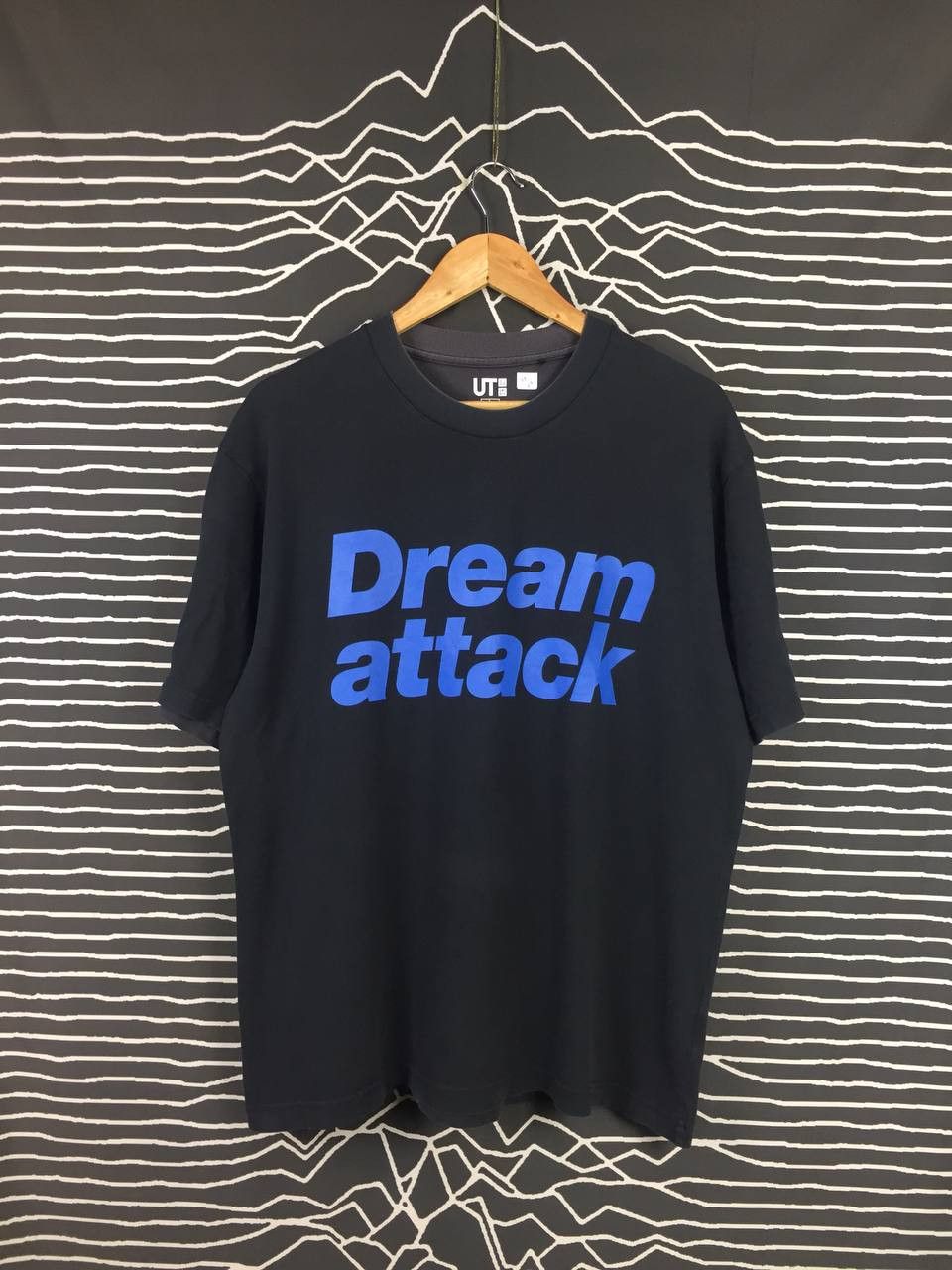 image of Band Tees Peter Saville And New Order Dream Attack Uniqlo Tee in Black, Men's (Size Large)