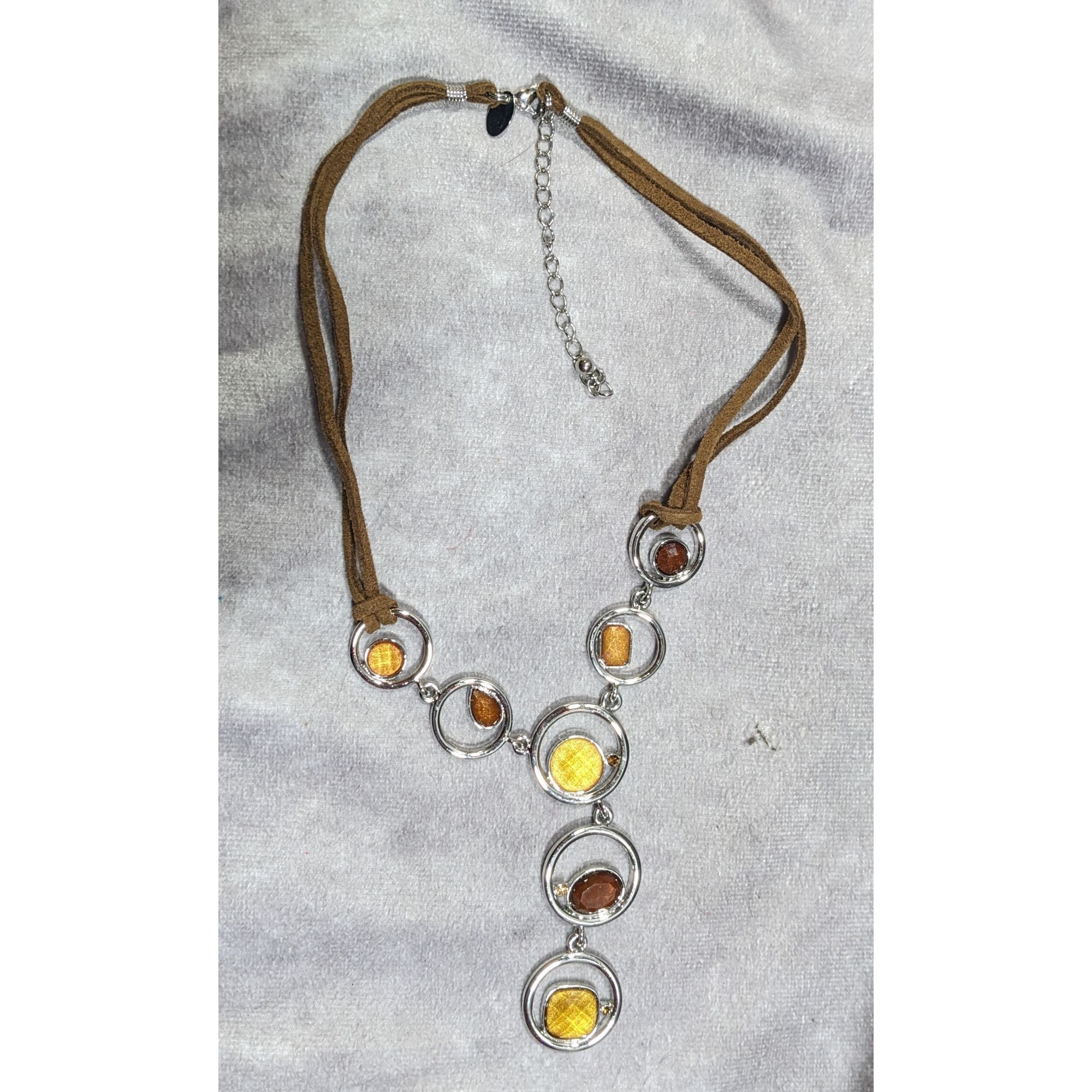 Other Lia Sophia Retro Brown And Yellow Gemmed Y Neckace Size ONE SIZE - 6 Thumbnail