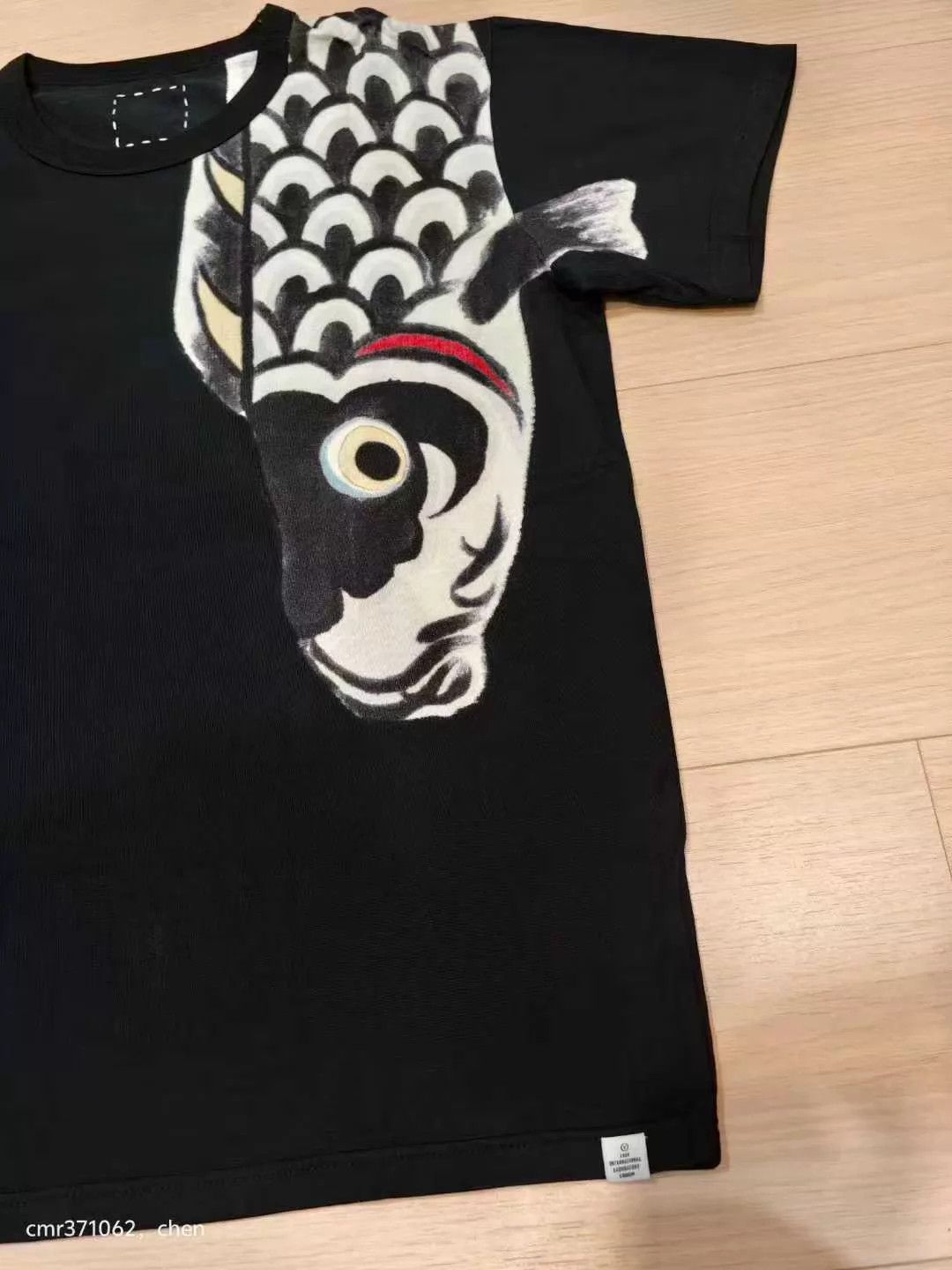 Visvim visvim 17 Upstreamer Tee Black 2 Hand-Painted Koi Size 2 Size US M / EU 48-50 / 2 - 2 Thumbnail