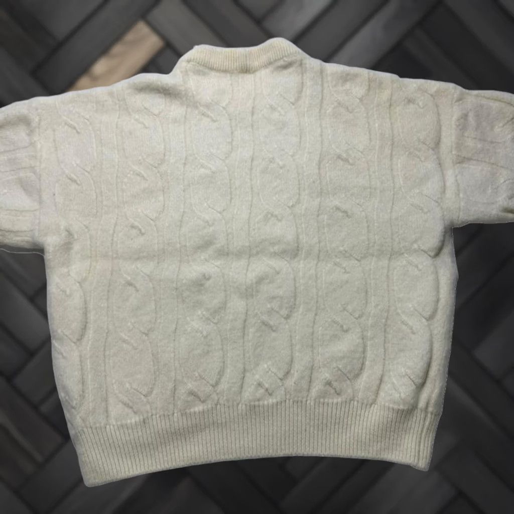 Ferrari Ferrari Cable Knit Sweater White Wool Logo Embroidered Unisex | M Size M / US 6-8 / IT 42-44 - 1 Thumbnail