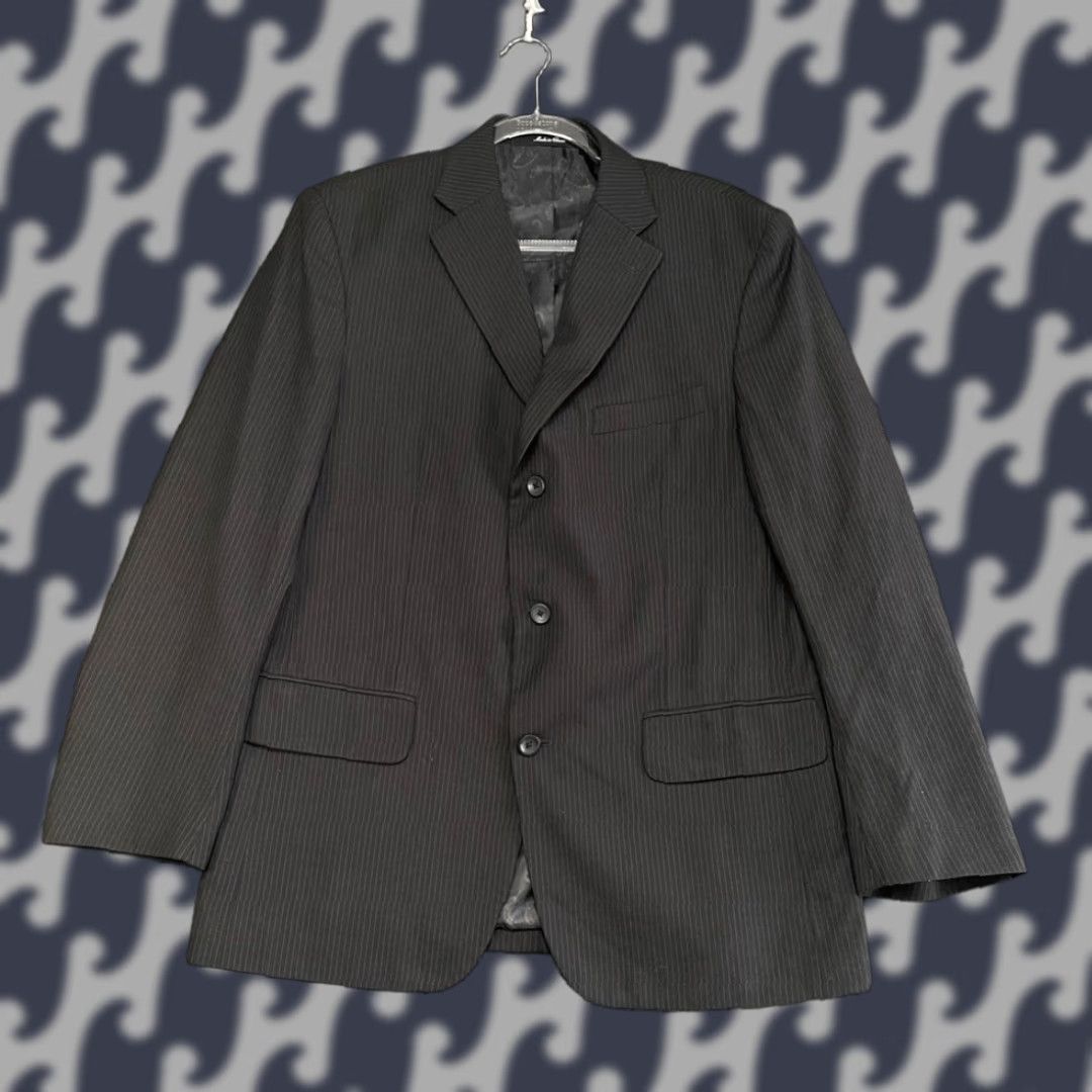 Apt. 9 Apt. 9 Black 3 Button Paisley Lining Blazer Jacket Men 42L Long Coat Sport Coat Mens Size 42R - 1 Thumbnail