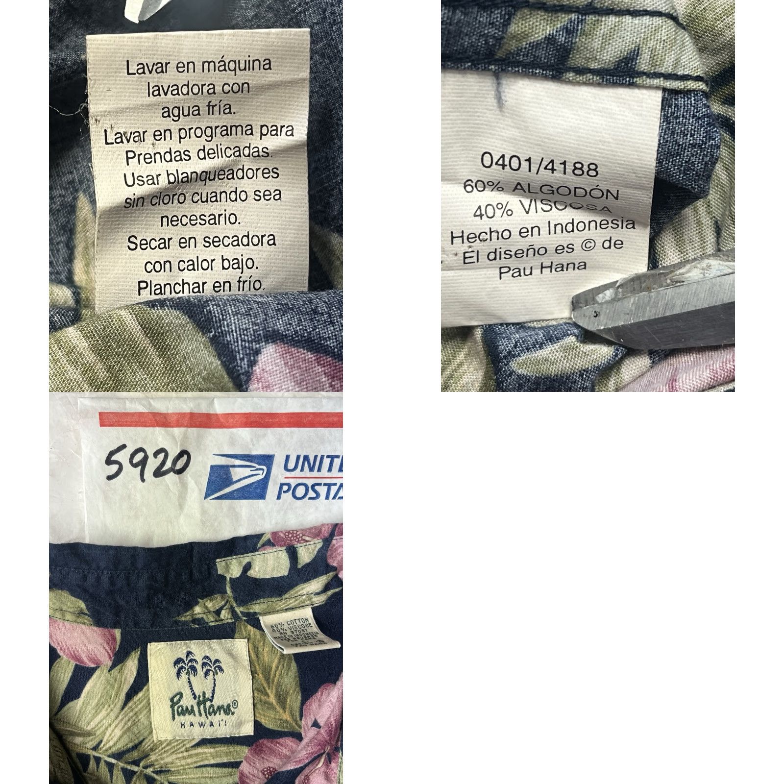 ALOHAS Pau Hana Hawaii Mens Button-Up Shirt Short Sleeve Floral Aloha Print Size L Multicolor Cotton Button Front Shirt Mens Size US L / EU 52-54 / 3 - 8 Thumbnail