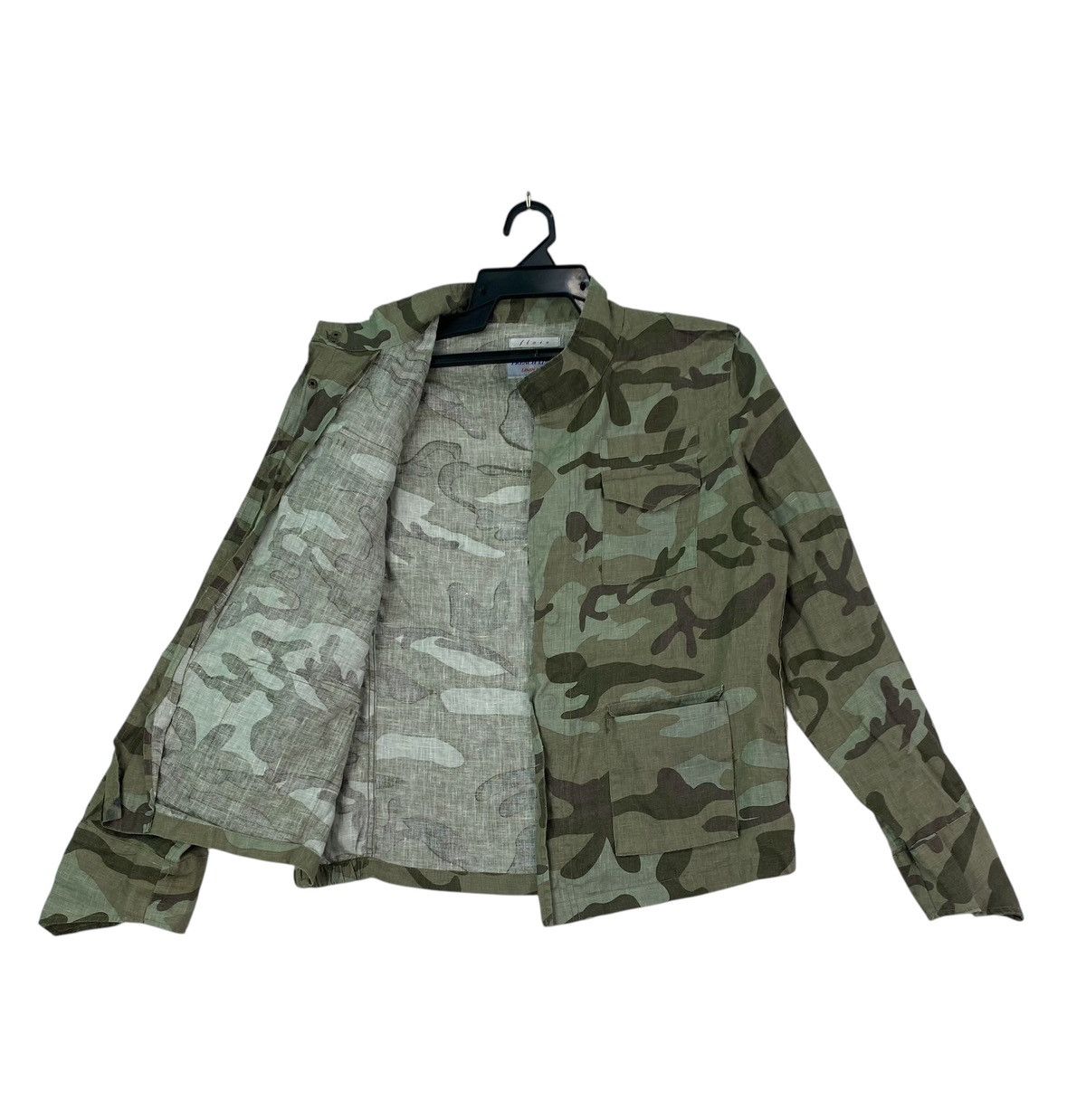 Japanese Brand × Vintage Rare FLAIR French Linen camouflage military field jacket Size L / US 10 / IT 46 - 3 Thumbnail