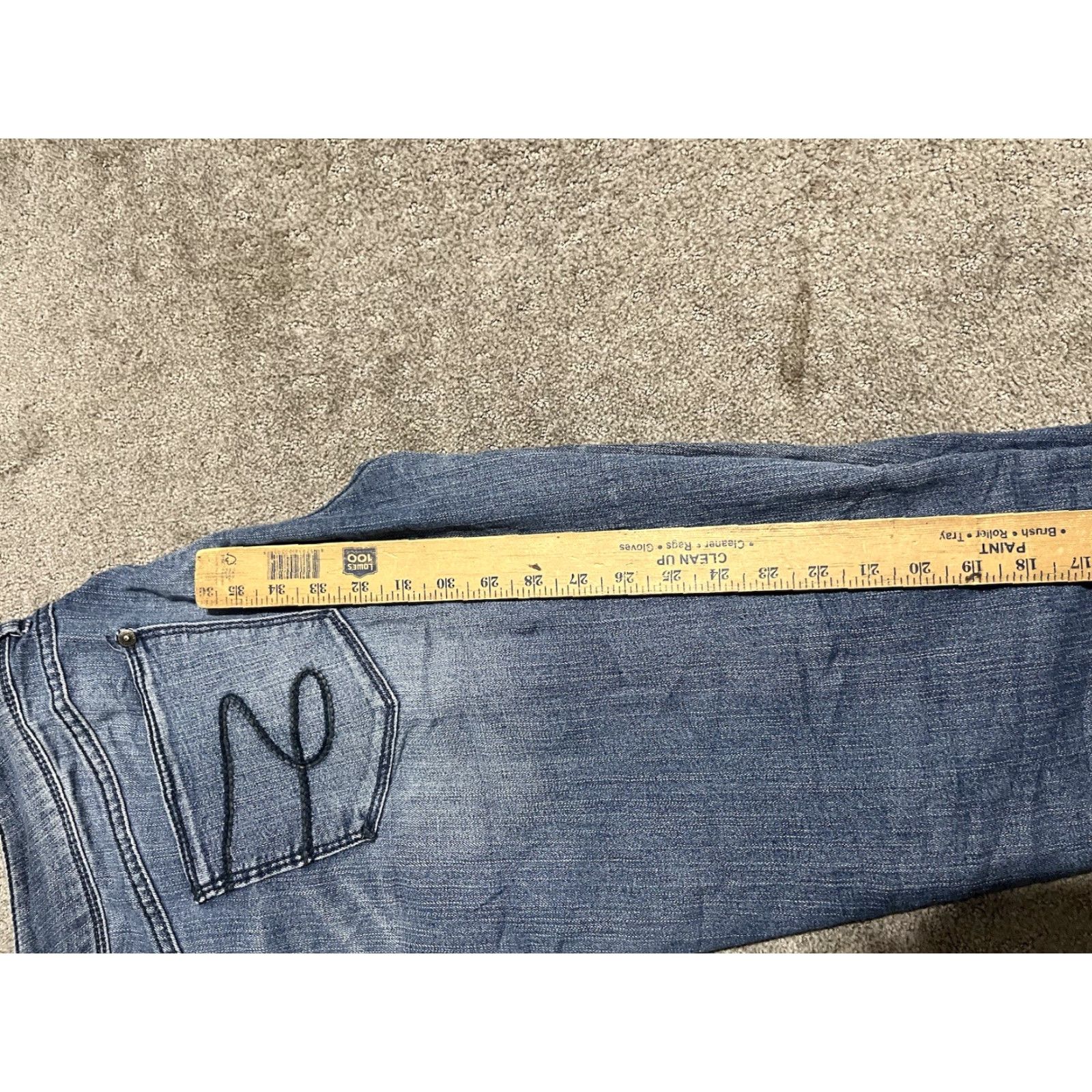 Vintage Seven7 Jeans Women Slim Denim Blue 12 Mid Rise Jeans Bottoms Size 34" / US 12 / IT 48 - 6 Thumbnail
