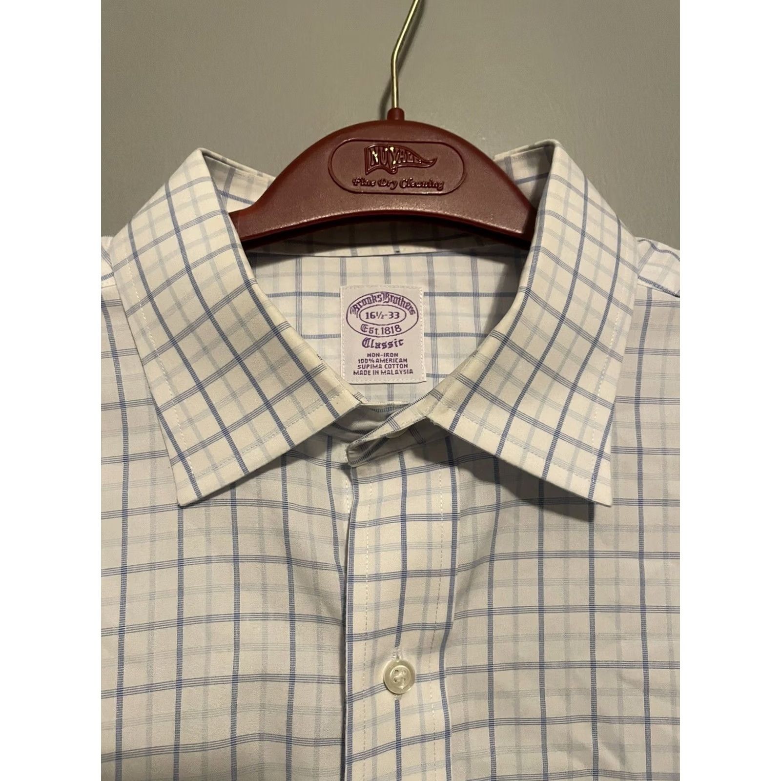 Brooks Brothers VINTAGE Brooks Brothers Shirt Mens 16.5-33 White Oxford Cloth Button Down Plaid 90s USA Size US XL / EU 56 / 4 - 2 Thumbnail