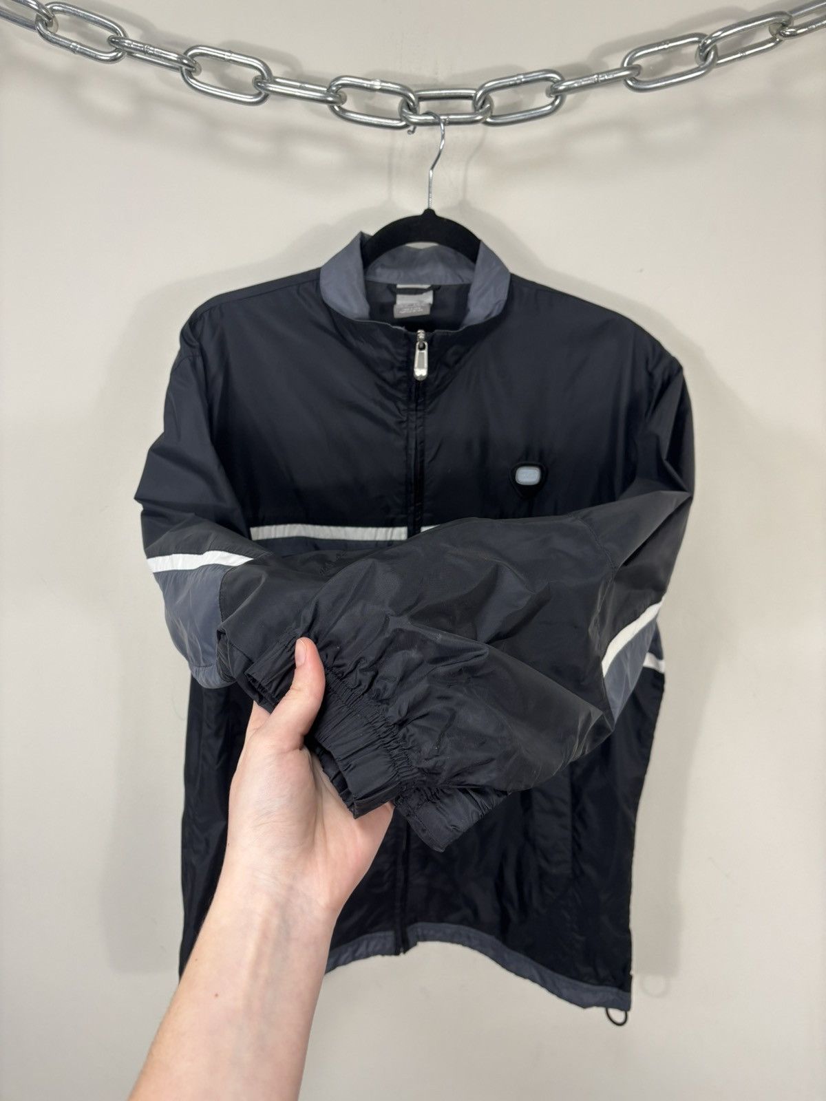 Nike Vintage Nike Y2K Black/Grey Hype Nylon Track Jacket Size US M / EU 48-50 / 2 - 11 Thumbnail