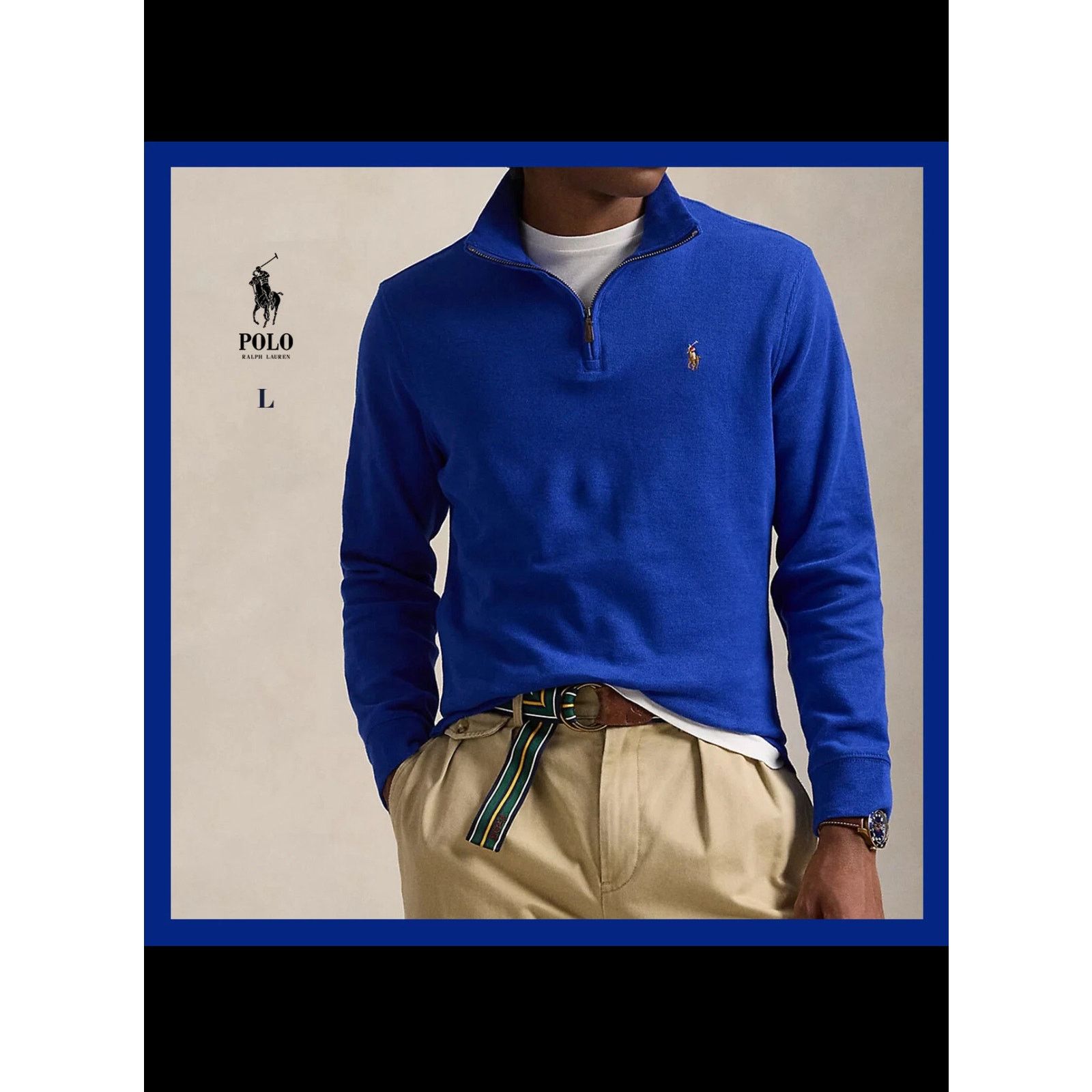 Polo Ralph Lauren Polo Ralph Lauren Men's Sz L Estate-Rib Cotton Quarter-Zip Size US L / EU 52-54 / 3 - 11 Thumbnail