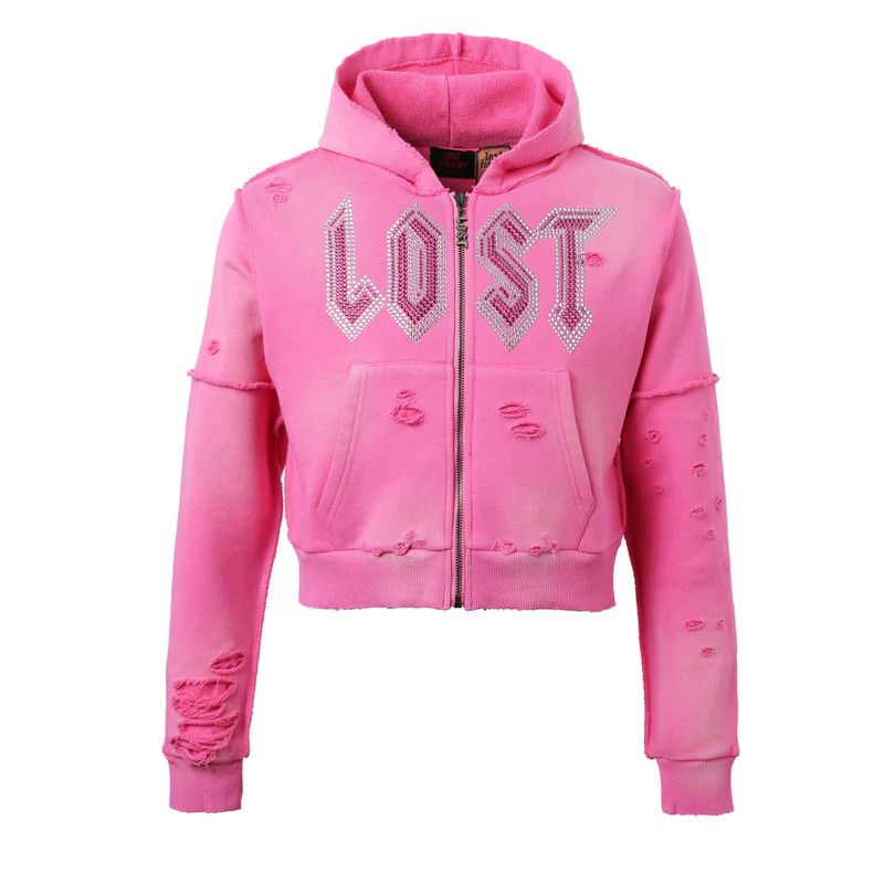 Other Lost Intricacy Hoodie Pink Rhinestone Women's Size XL / US 12-14 / IT 48-50 - 1 Thumbnail